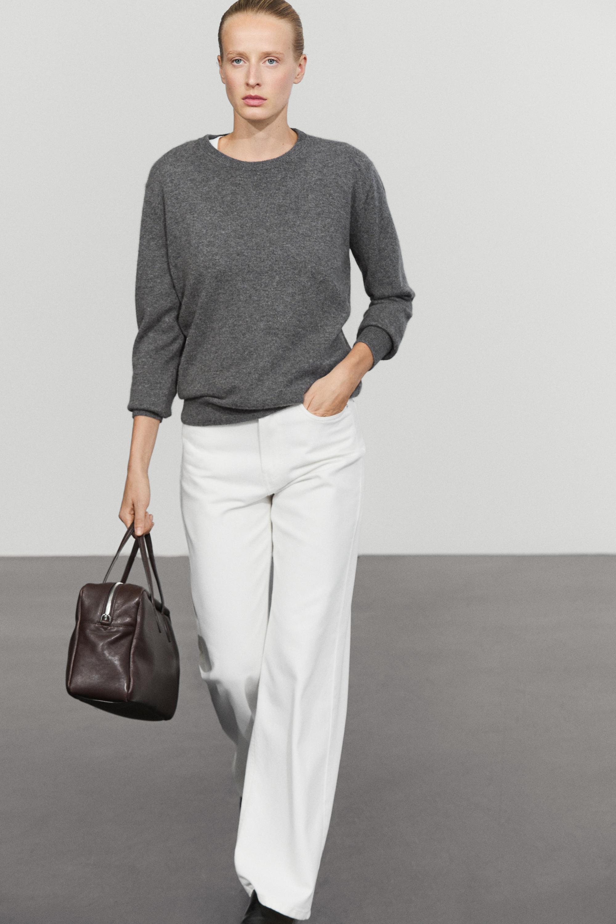 100% cashmere long sleeve sweater