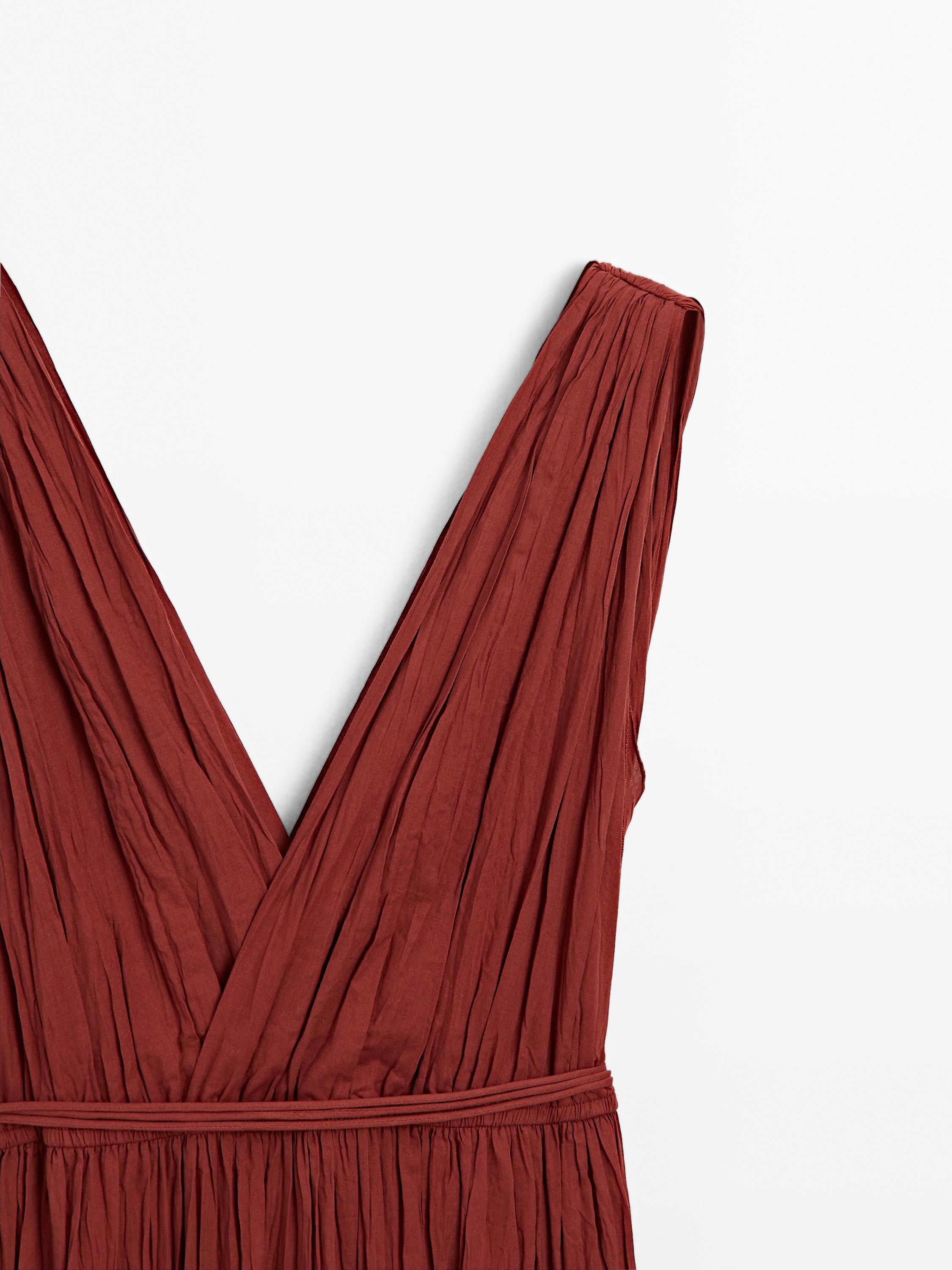 Dlhé plisované šaty zo 100 % bavlny