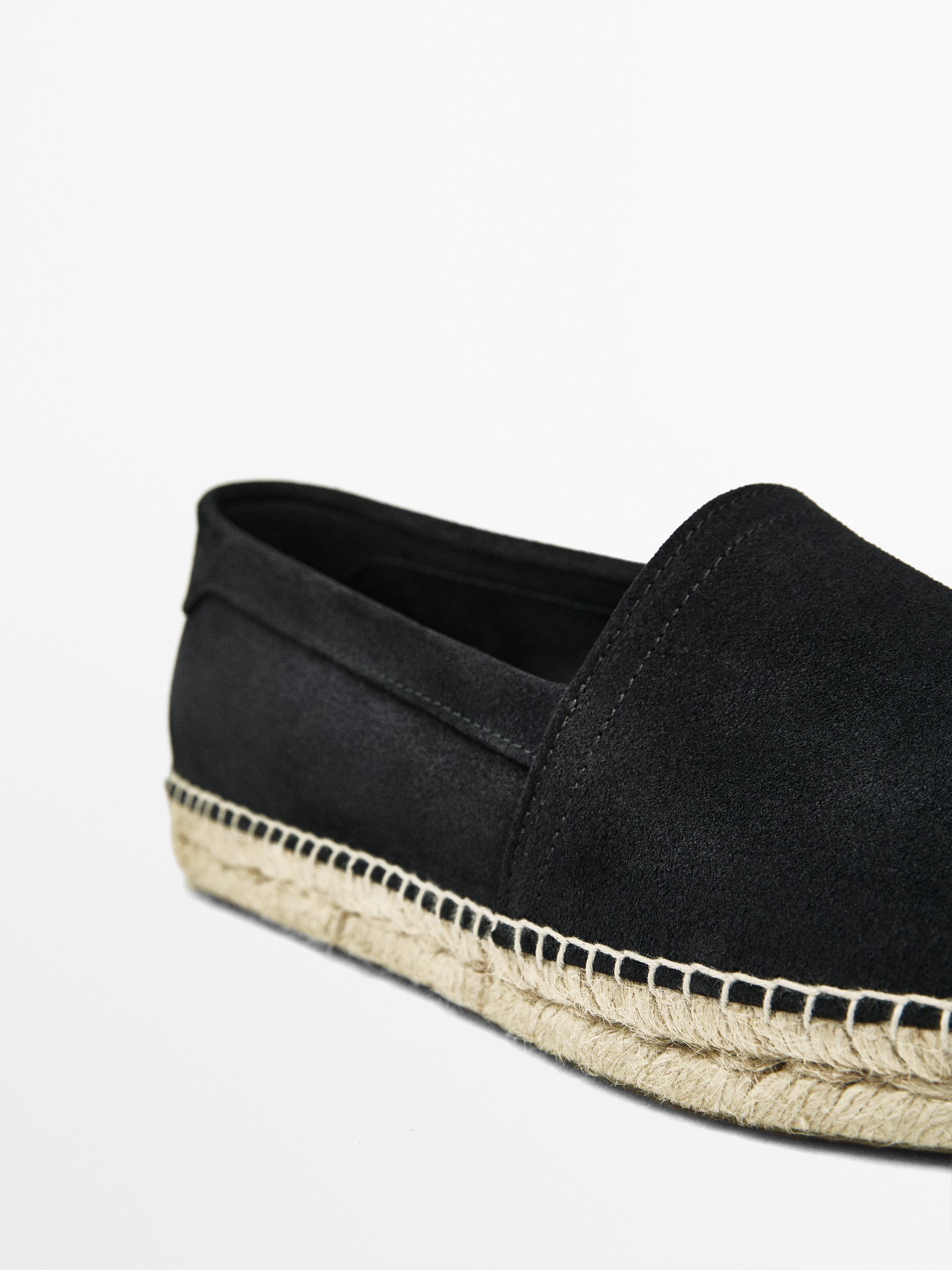 Split suede espadrilles