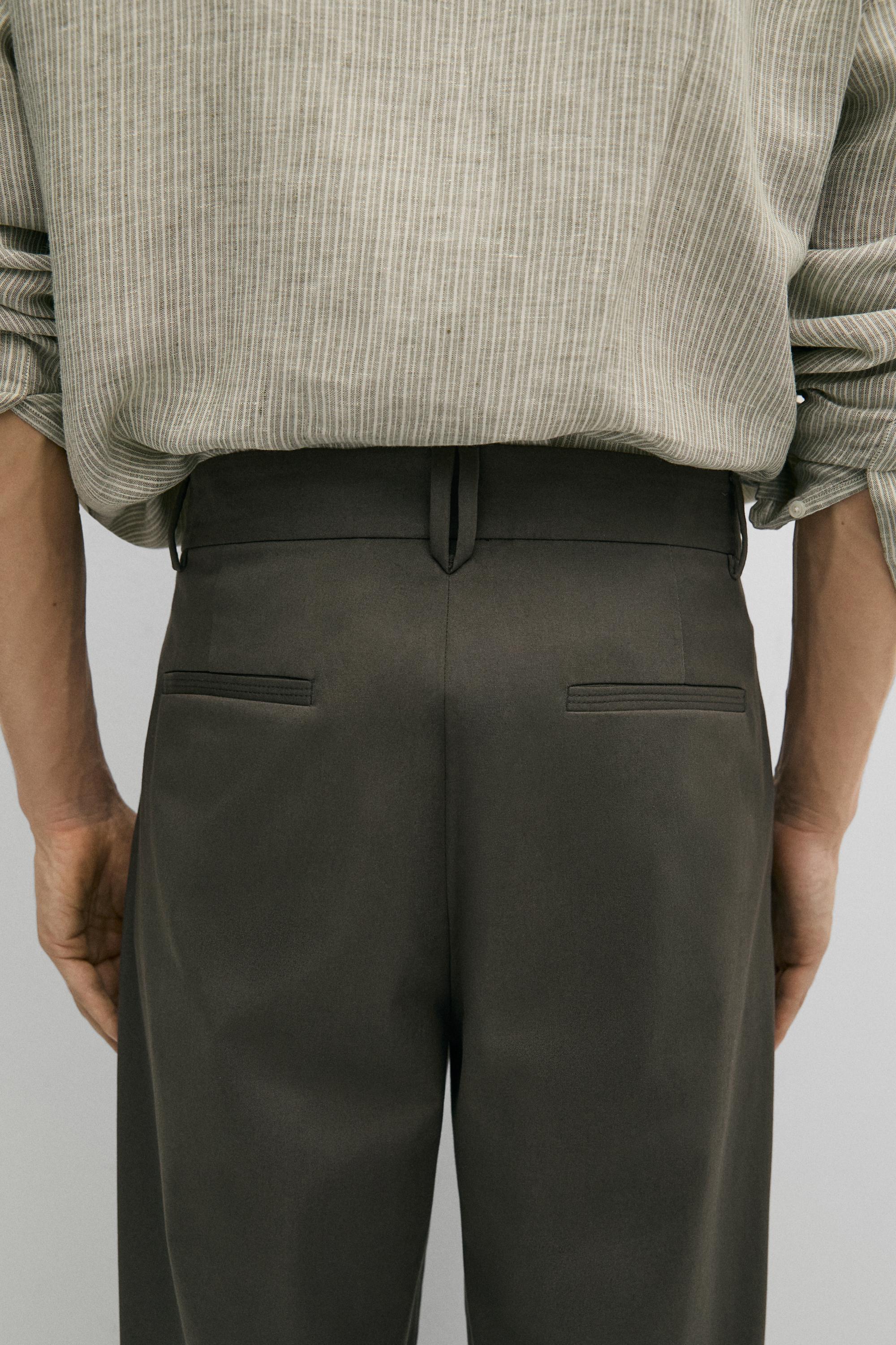 Flowing pants with darts — KHAKI