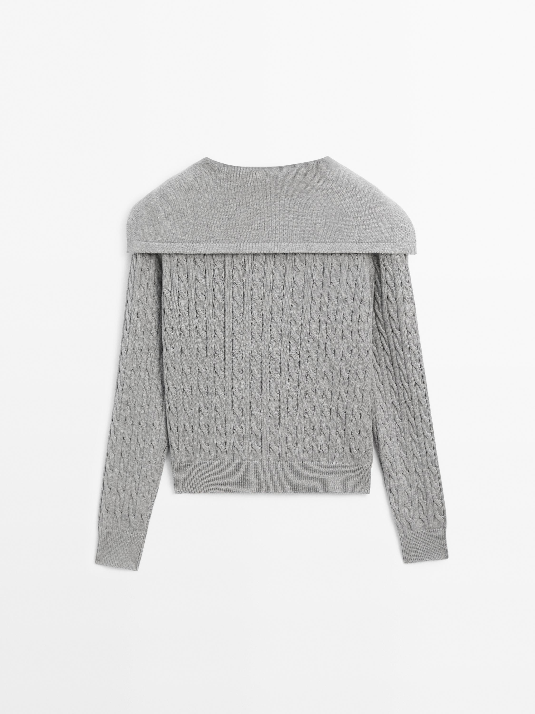100% Cotton cable-knit cardigan