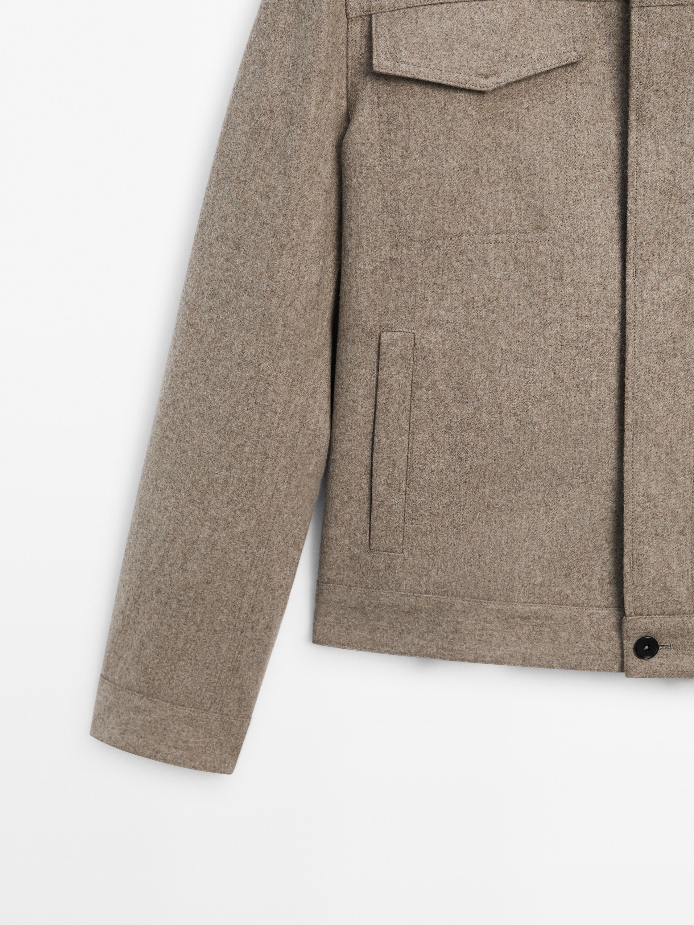 Chaqueta bolsillos mezcla lana