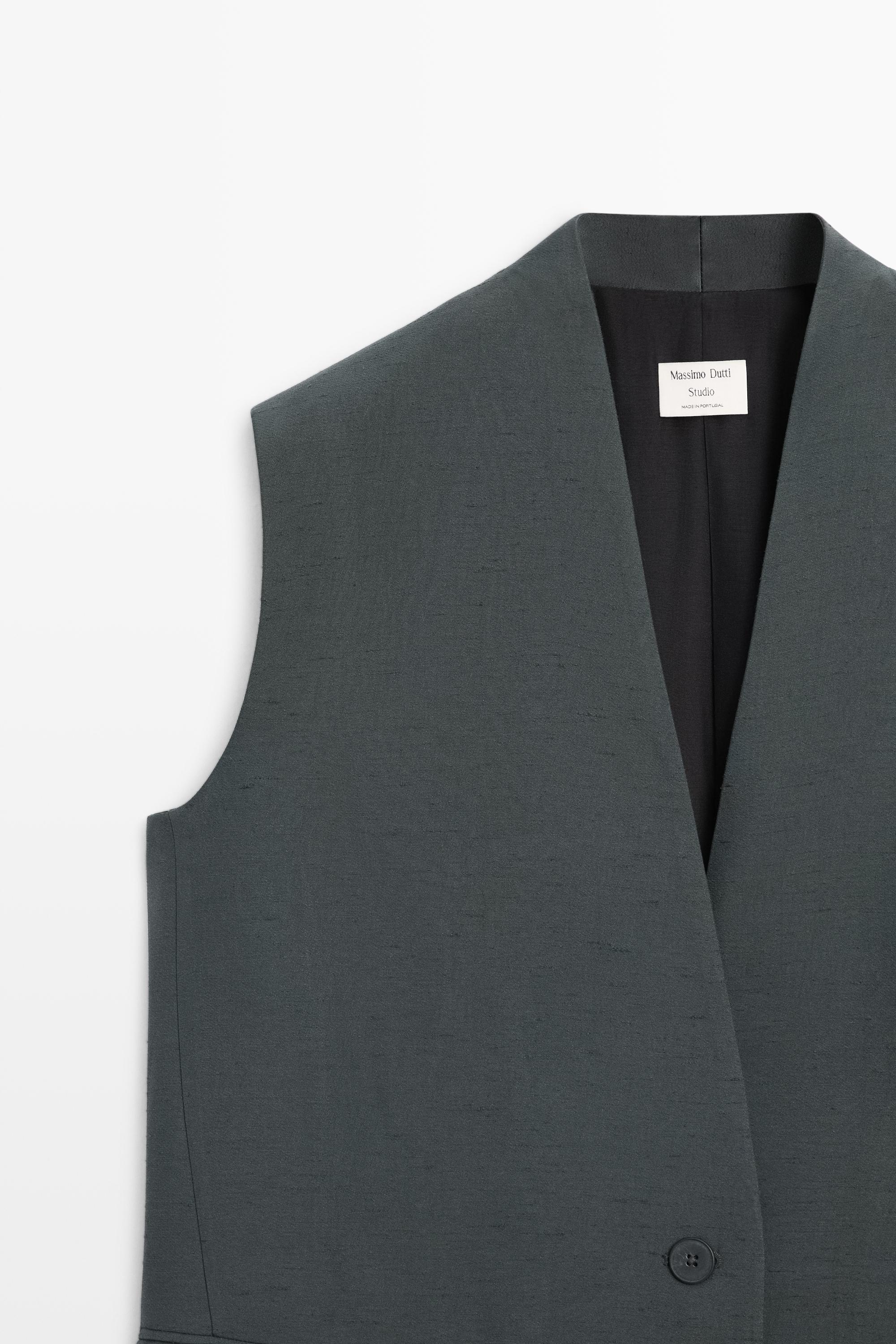 V-neck vest total look - STUDIO — PETROLEUM