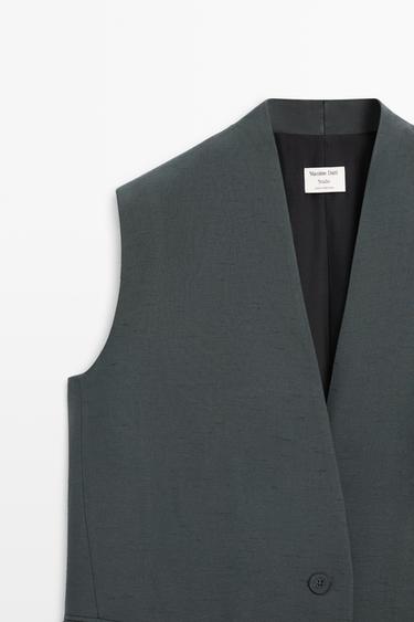 V-neck vest total look - STUDIO — PETROLEUM 4