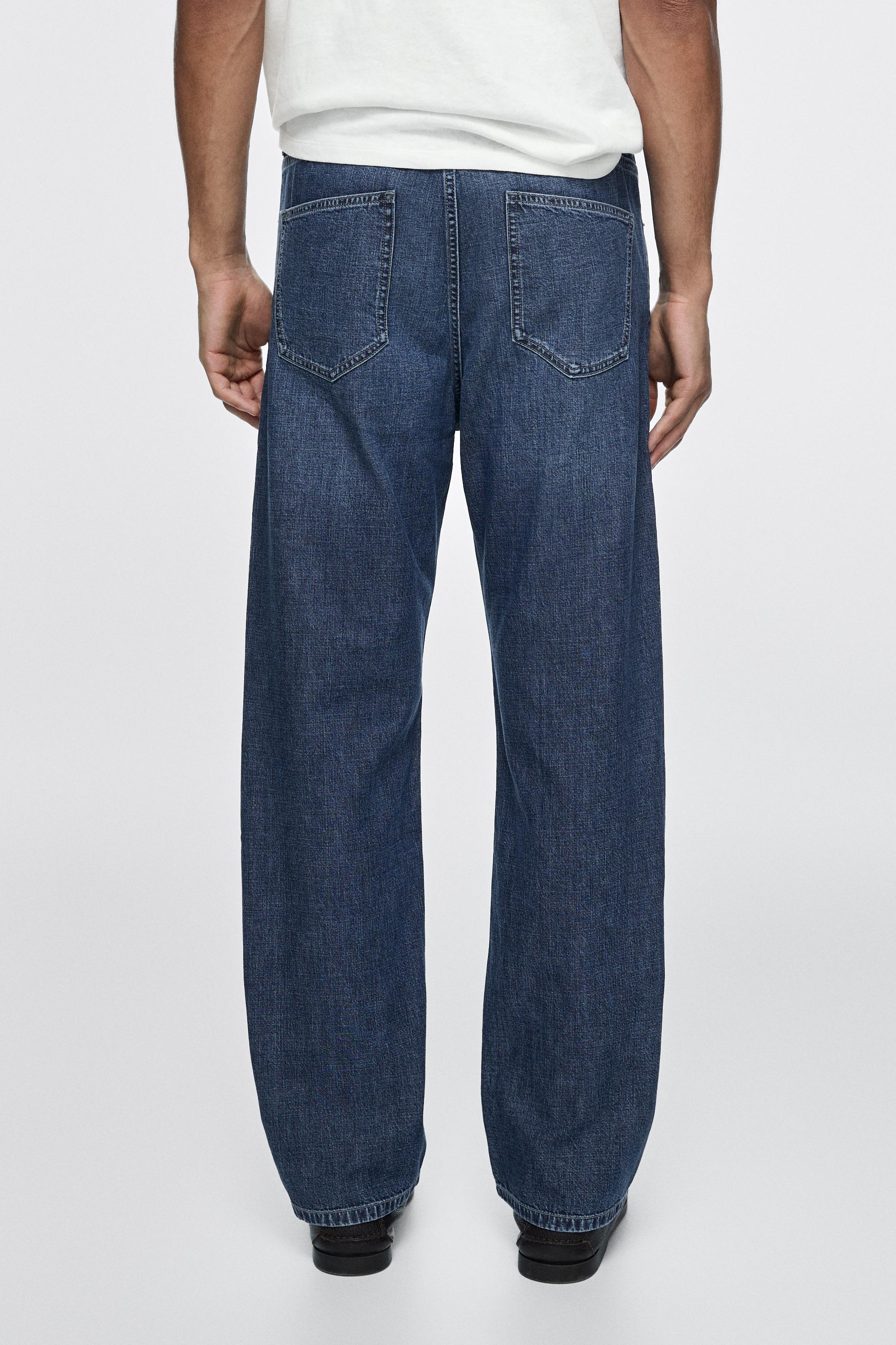 Lightweight straight-leg cotton jeans — INDIGO