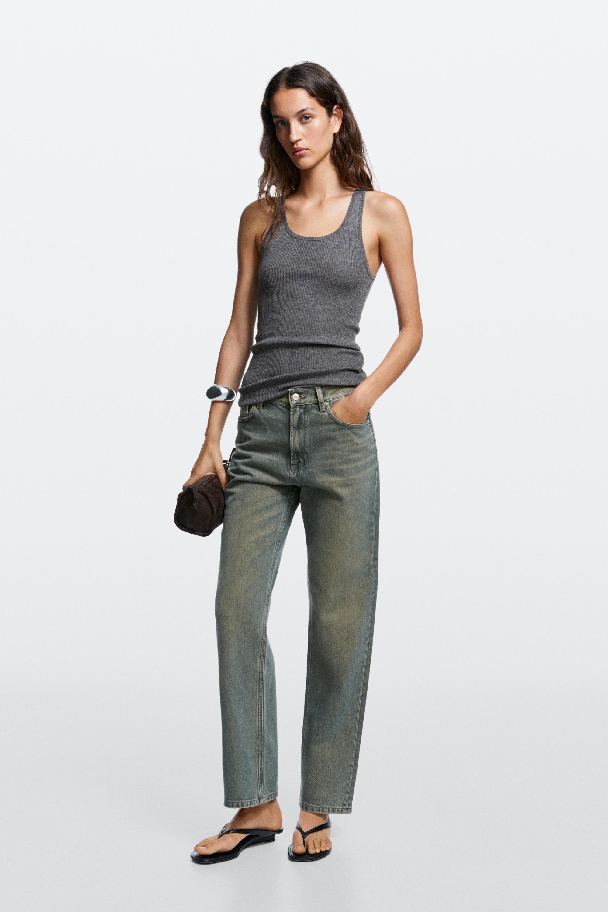 Jeans Straight Fit A Vita Alta - Azzurro - 38 (It 42) - Massimo Dutti - Female-image
