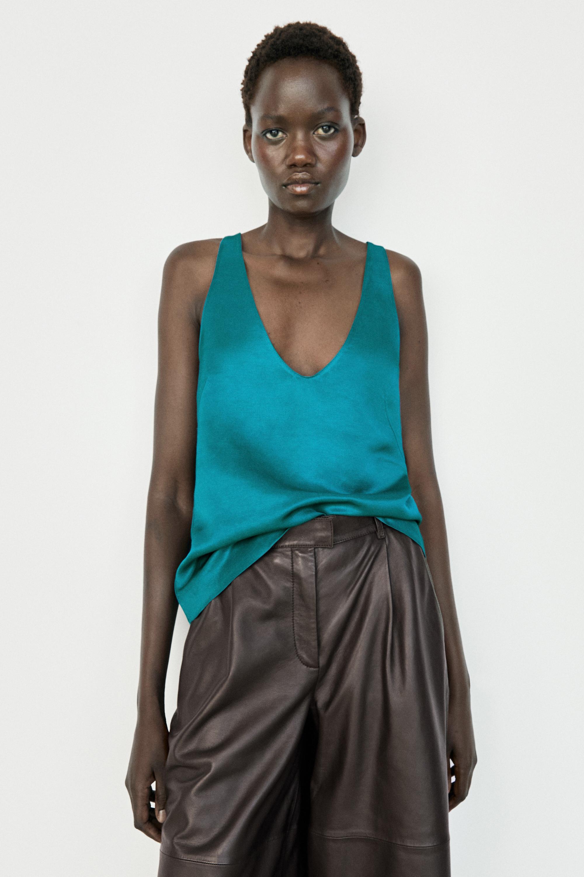 Long nappa leather Bermuda shorts — BROWN