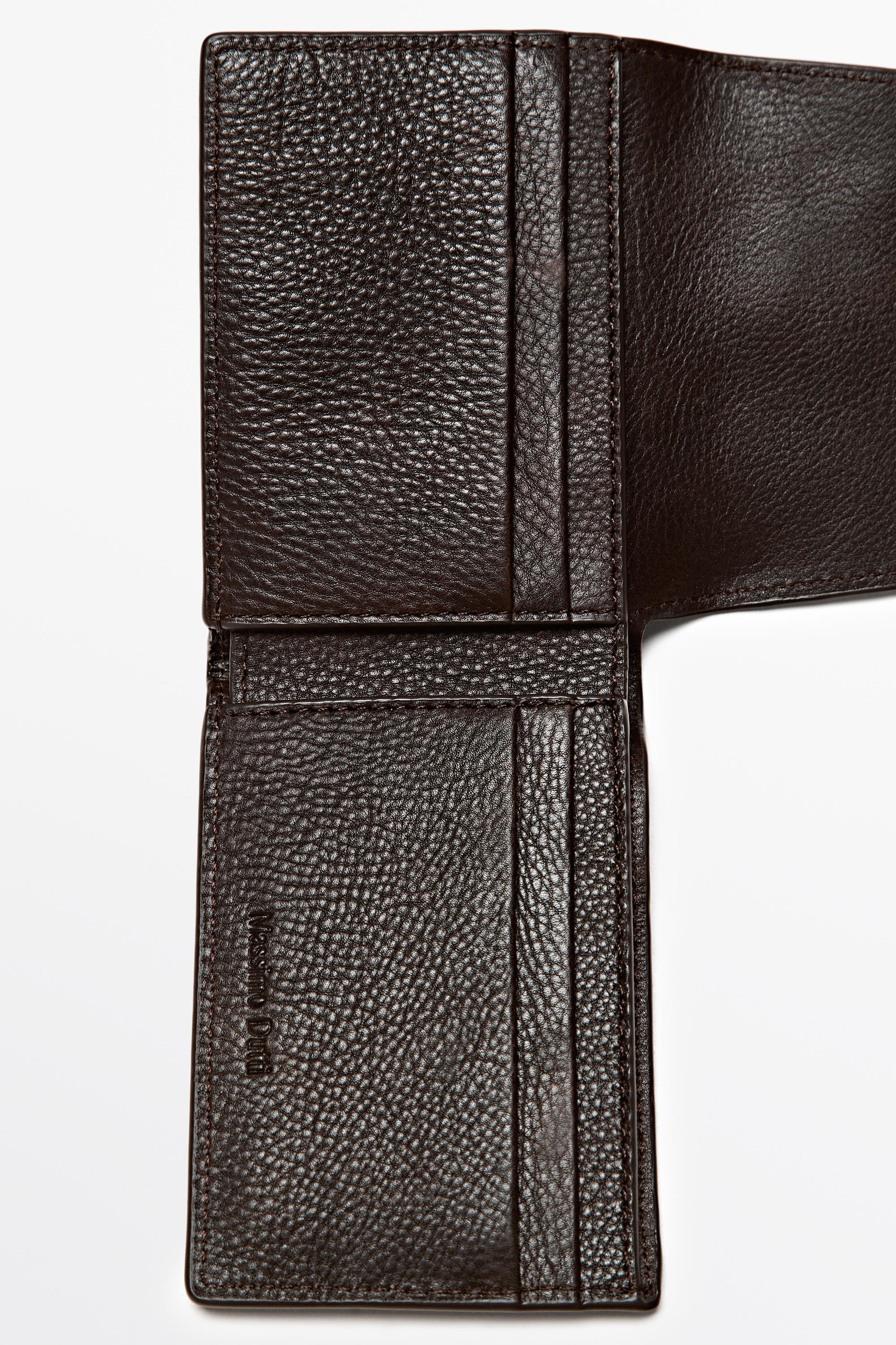Nappa leather flap wallet — BROWN