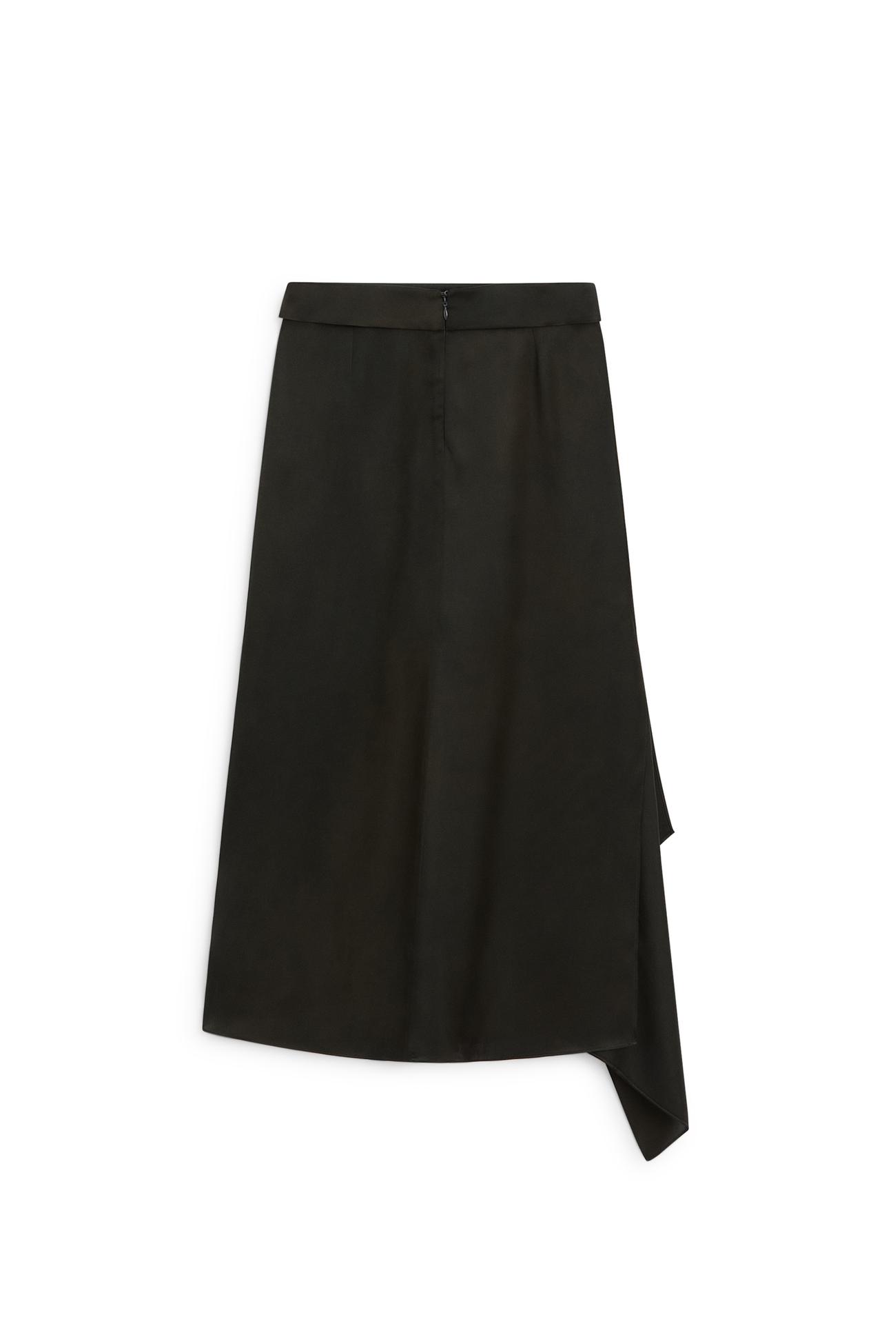 Flowing satin skirt with split detail - LIMITED EDITION — DARK GREEN