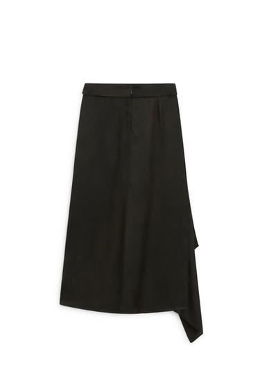 Flowing satin skirt with split detail - LIMITED EDITION — DARK GREEN 7