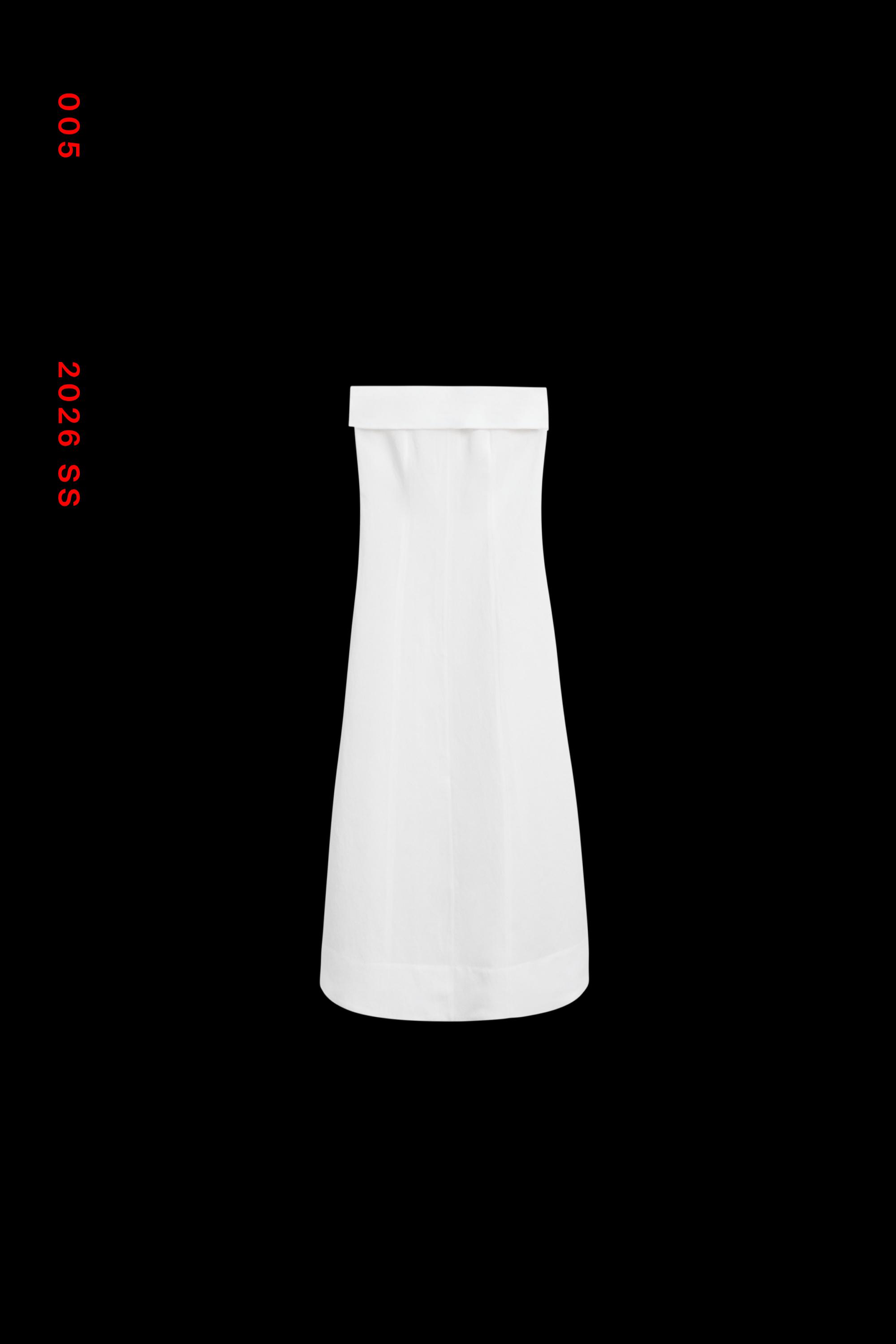 Linen strapless midi dress — WHITE