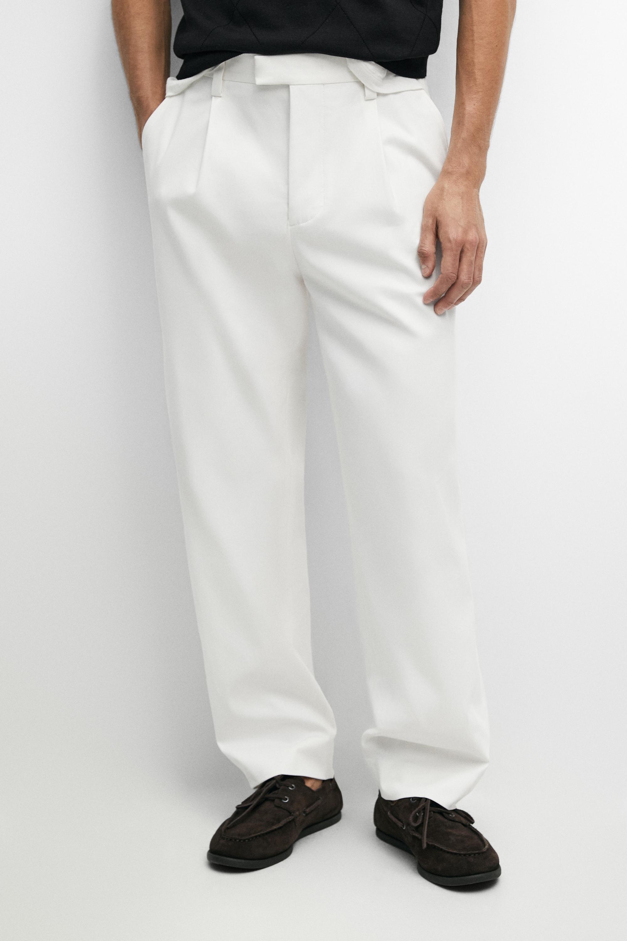 Cotton blend darted trousers