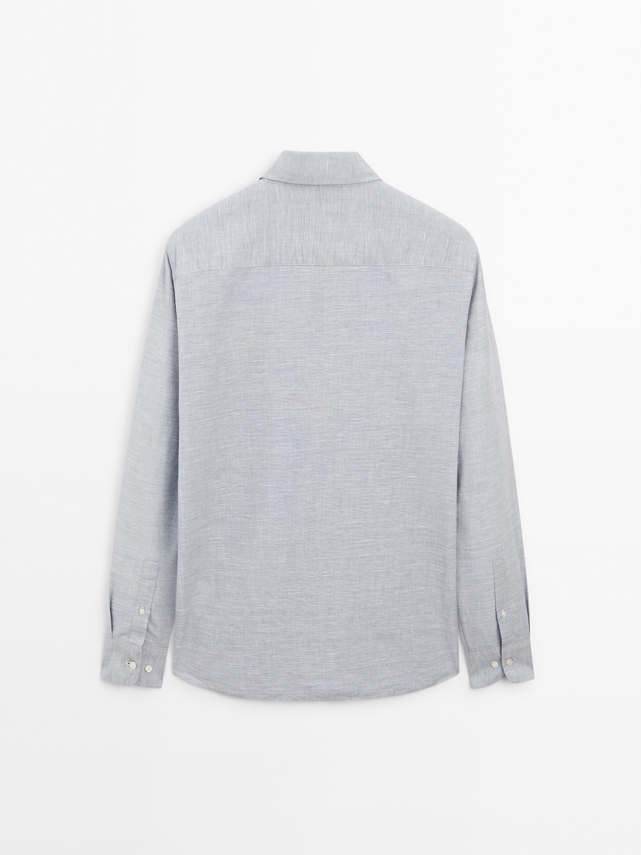 Regular fit кошула со контрастни нишки