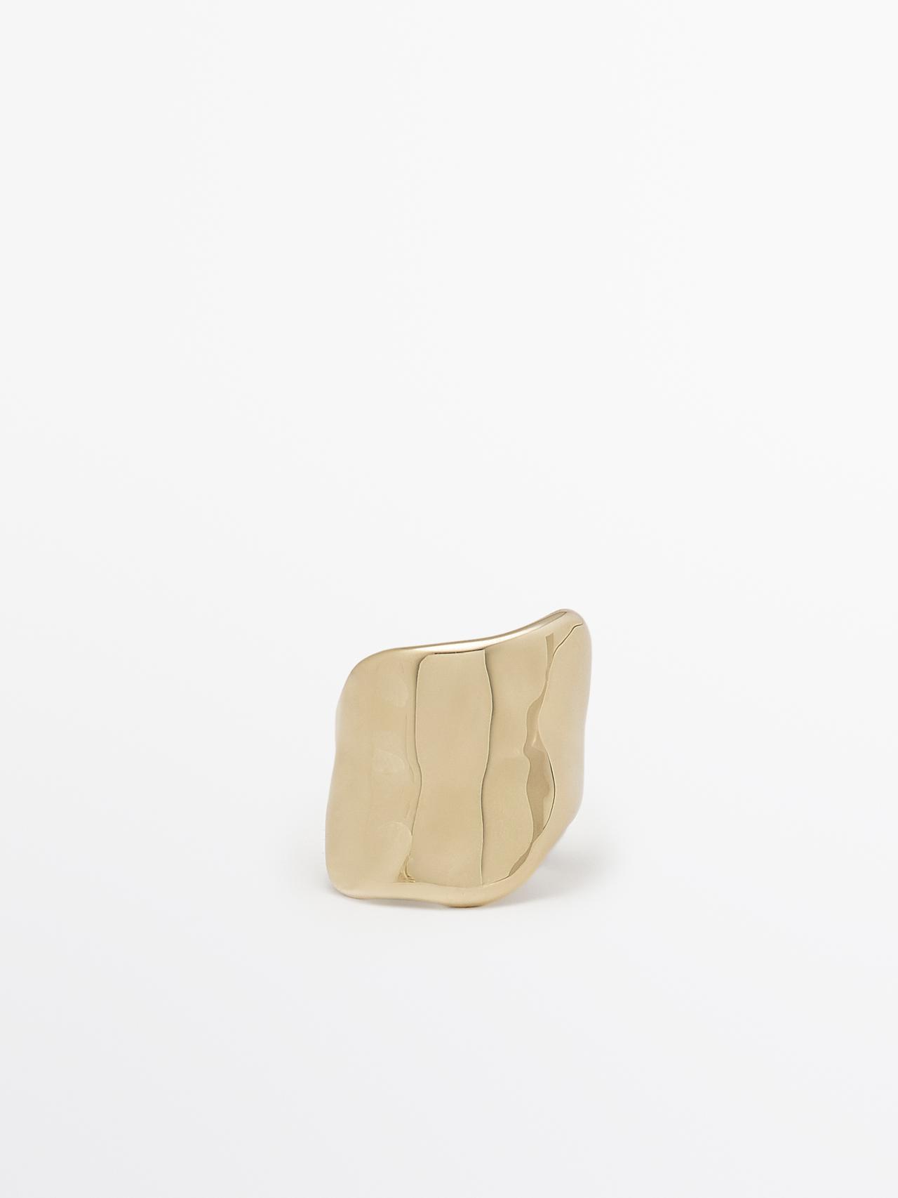 Massimo Dutti - Dame - Uregelmæssigt Bred Ring - Guld - 01