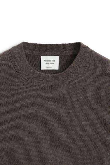 Knit sweater with round neck - LIMITED EDITION — BROWN MARL 9