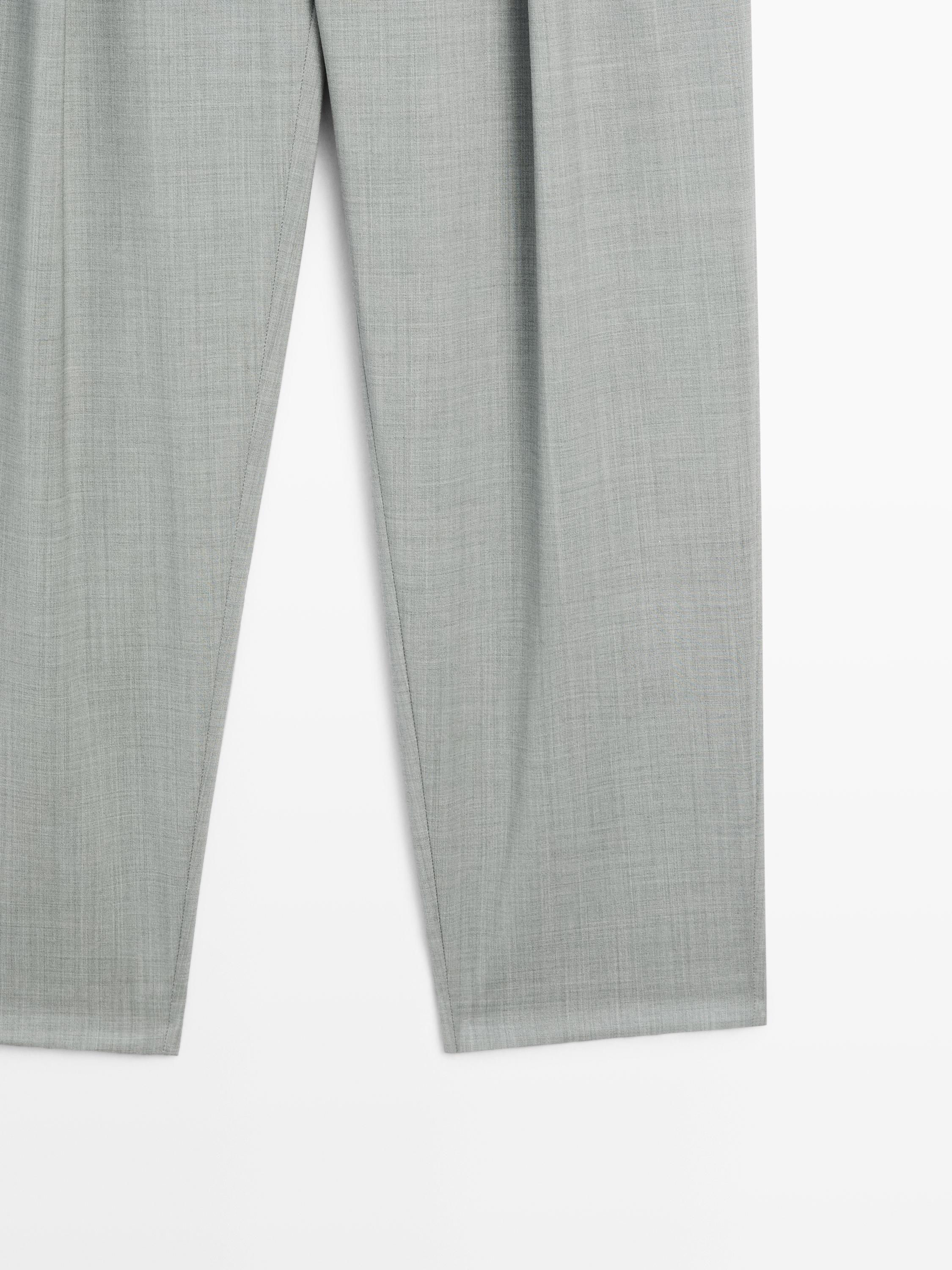 Flowing trousers with darts — BLUISH GREY