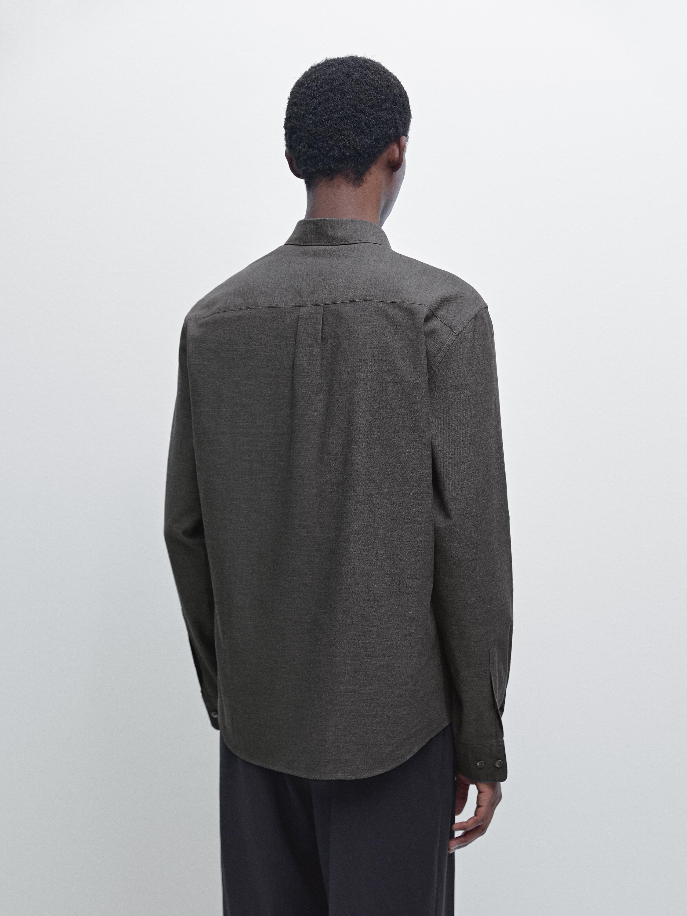 Soft regular fit melange shirt