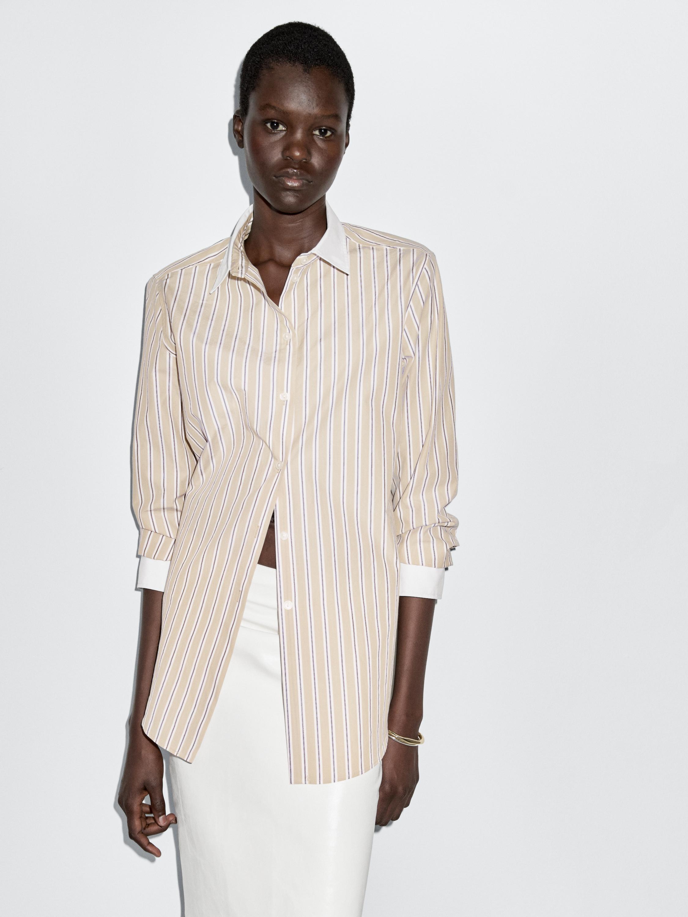 Camisa rayas detalle contraste