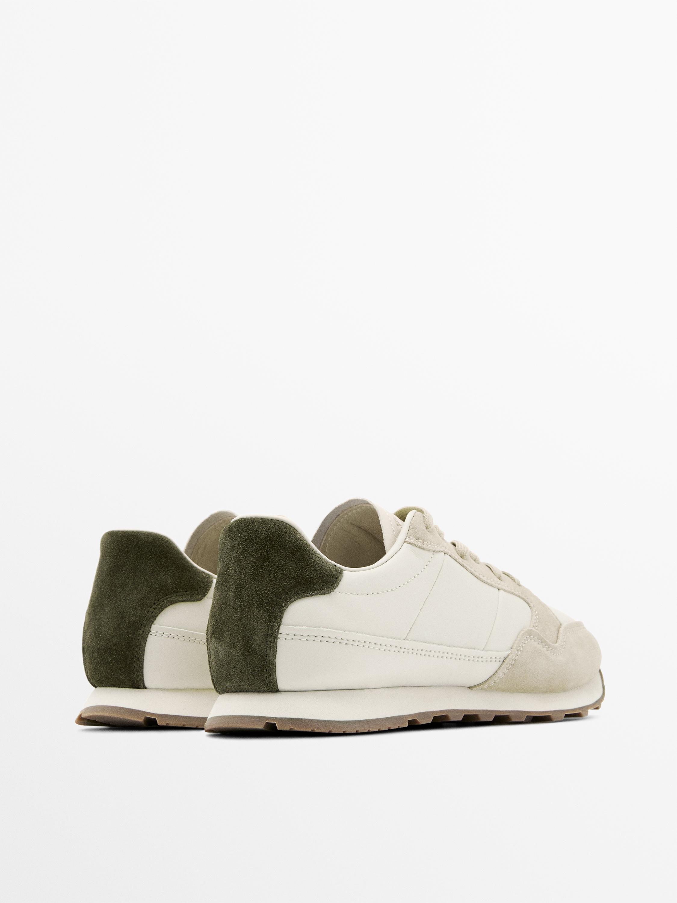 Trainers with contrast back piece — WHITE