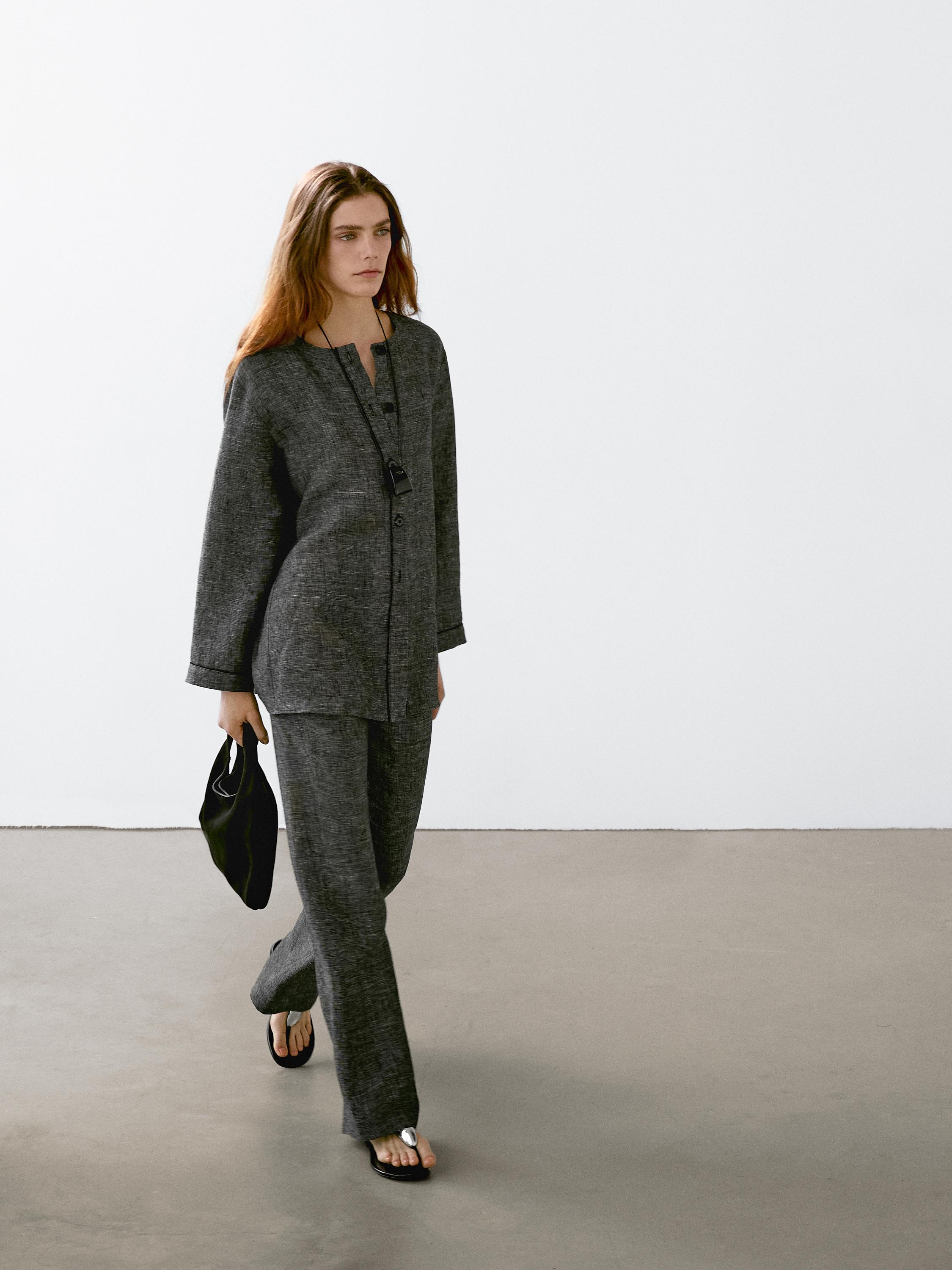 100% linen deconstructed jacket
