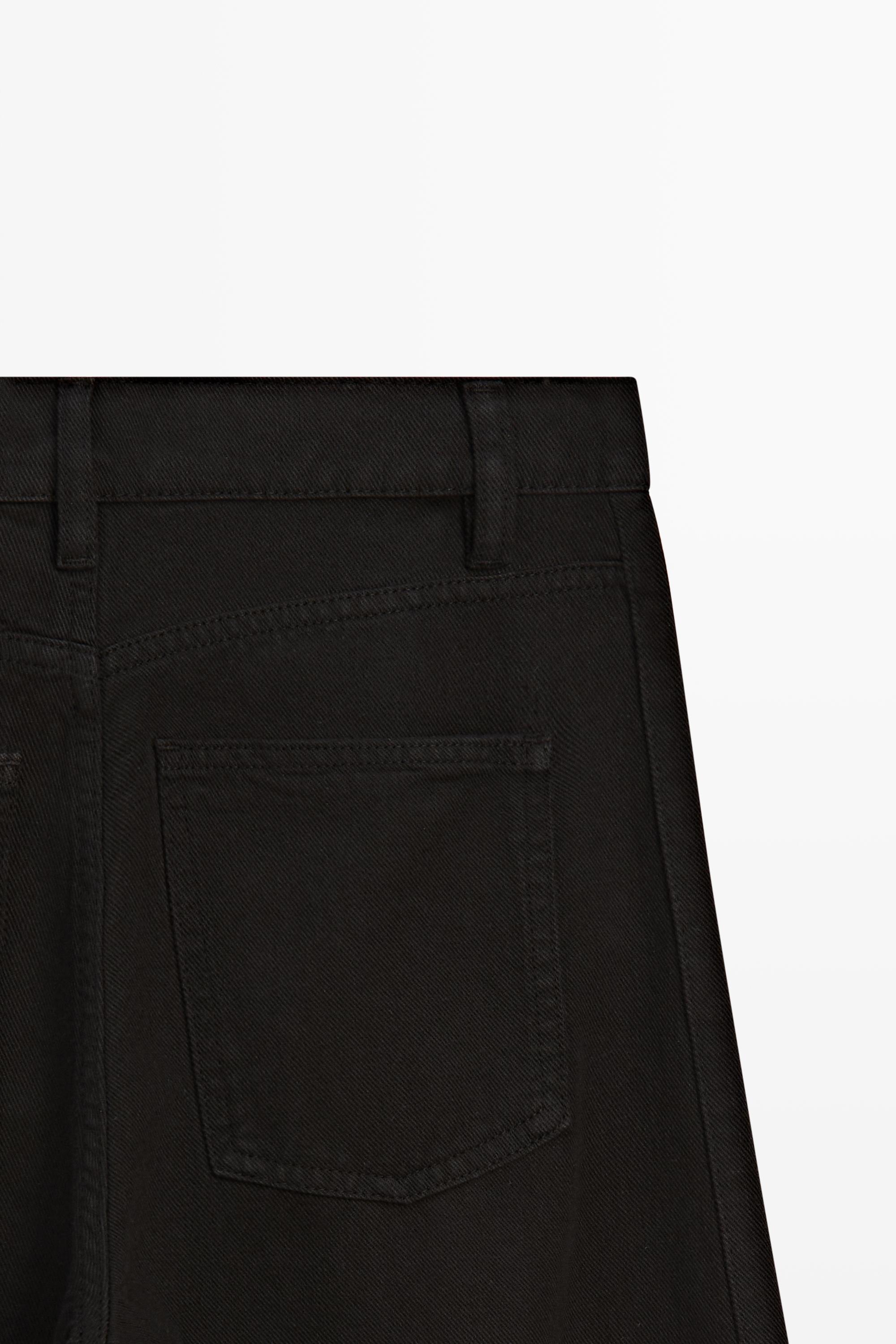 Flowy wide-leg jeans — BLACK