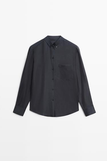 Flowing shirt with pocket detail — NAVY BLUE 3