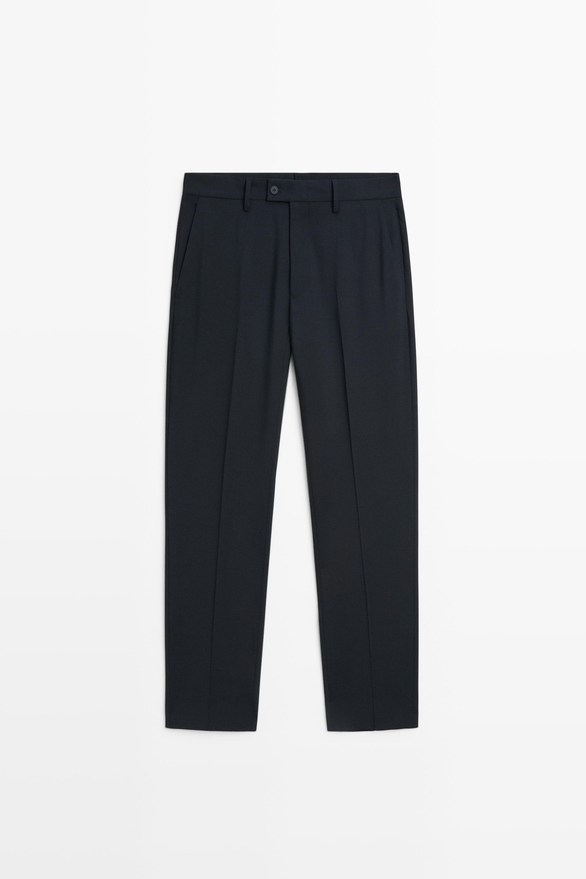 Wool blend suit pants
