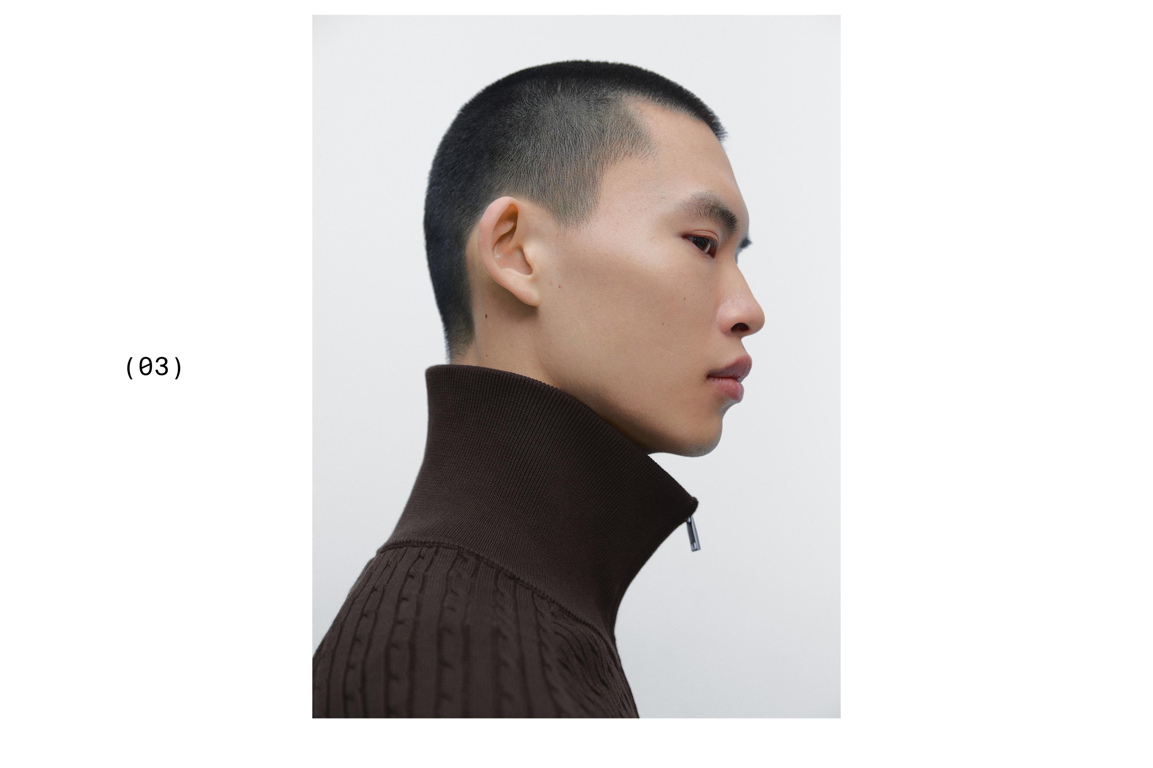 Cotton cable-knit cardigan with zip — BROWN MARL