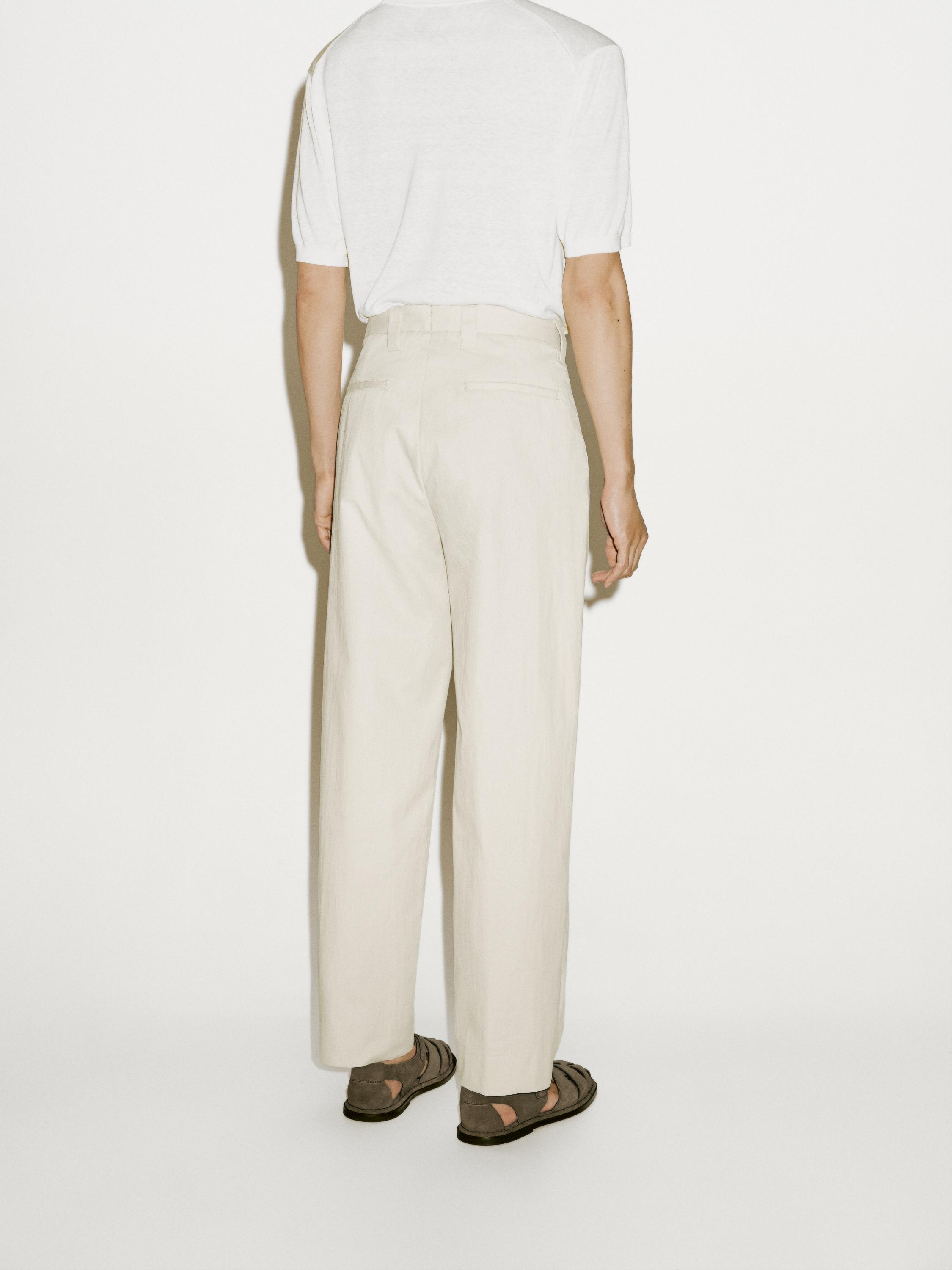 Cotton blend darted crepe trousers - Limited Edition