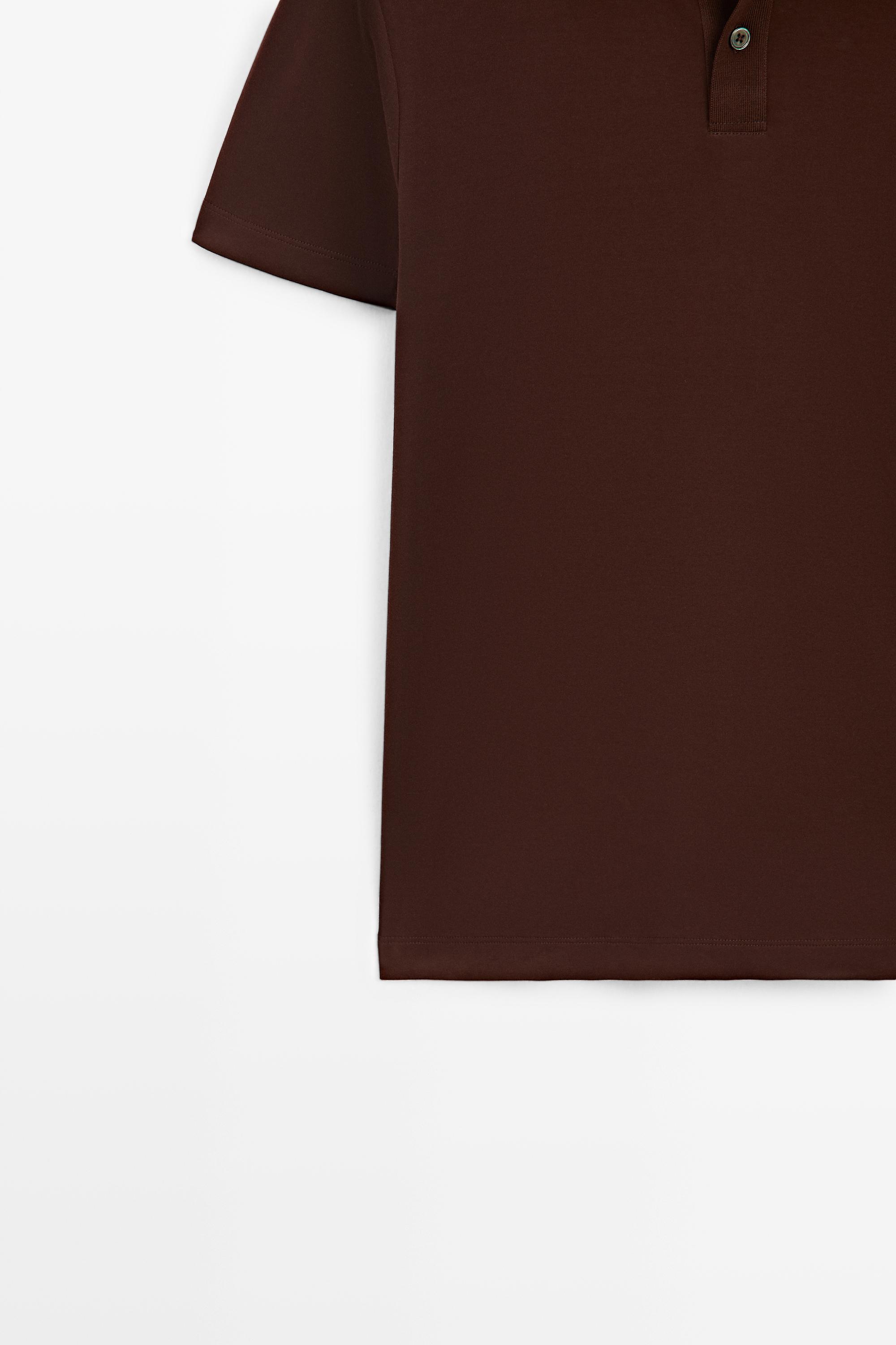 100% cotton short sleeve polo shirt — MOLE BROWN