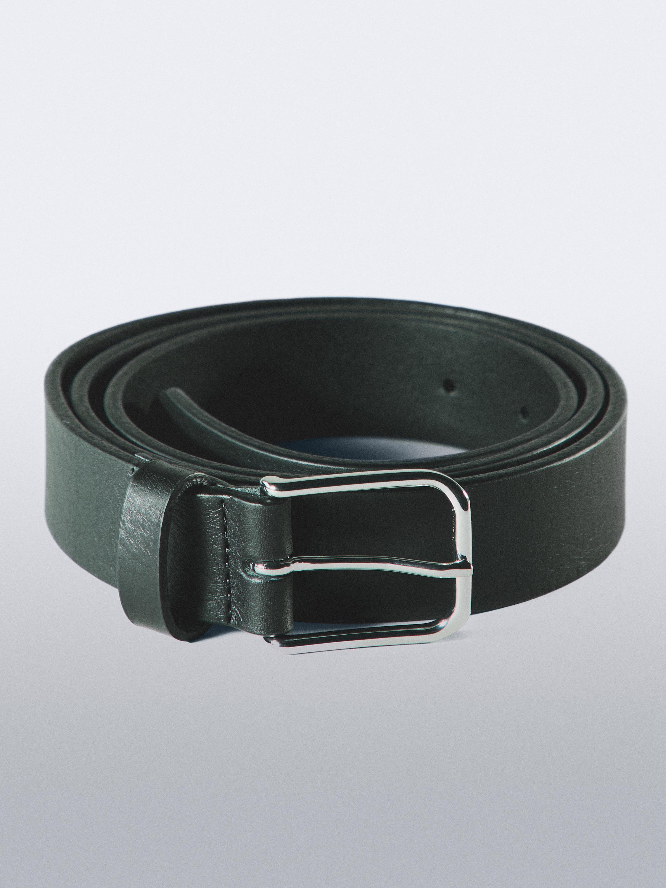 Nappa leather belt — BLACK