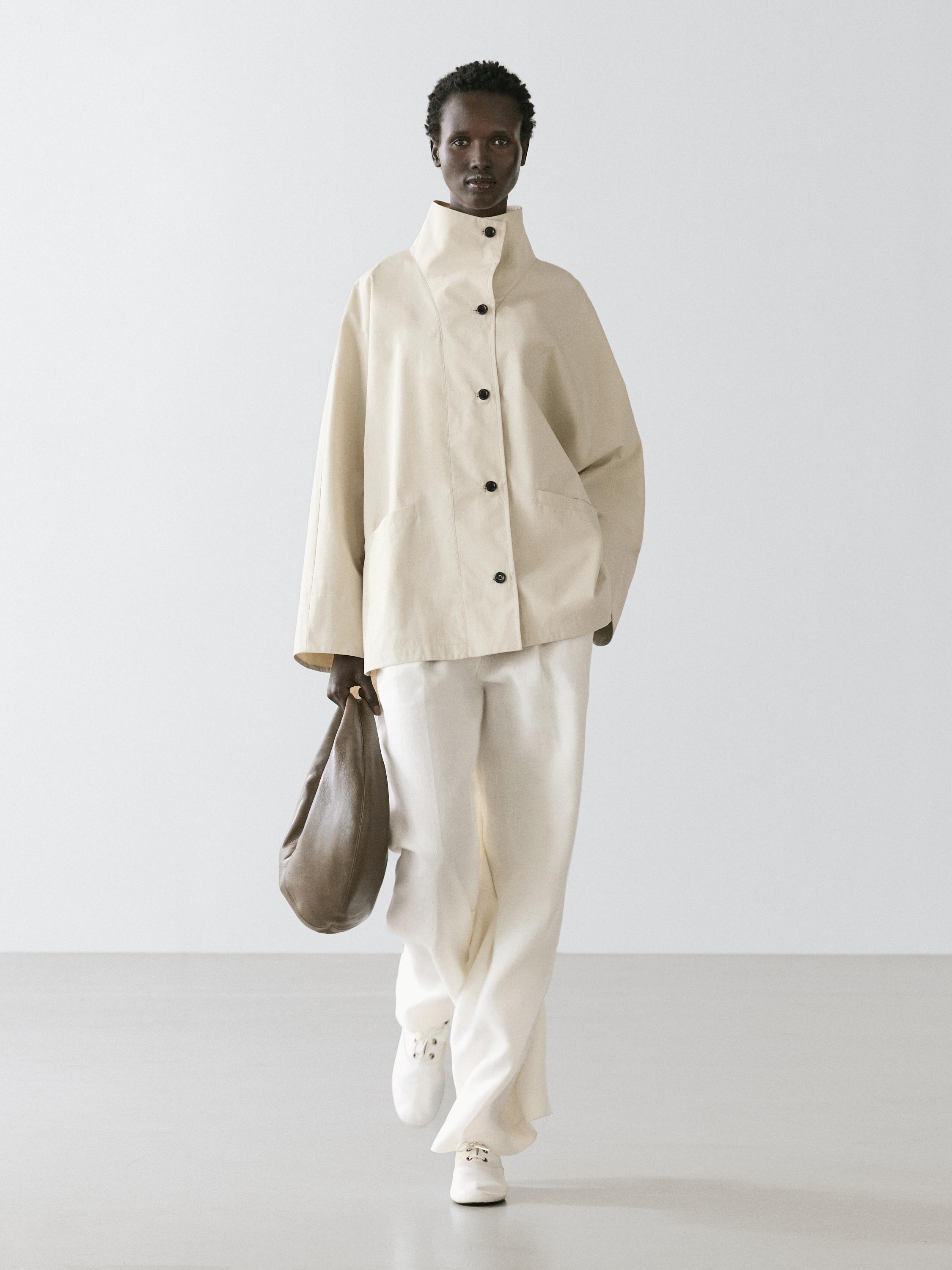 Jacket with high collar detail