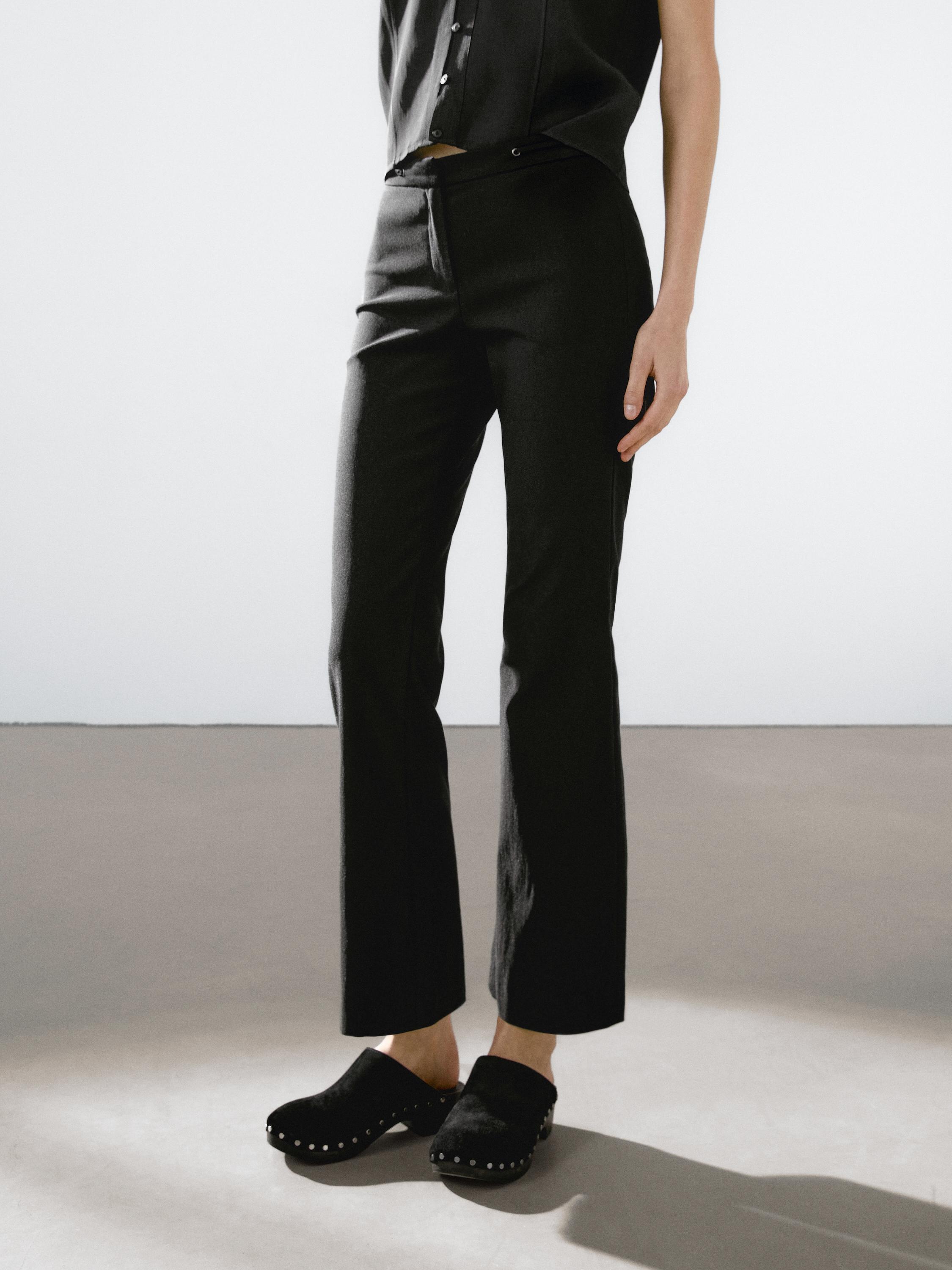 Pantalon flare taille fantaisie