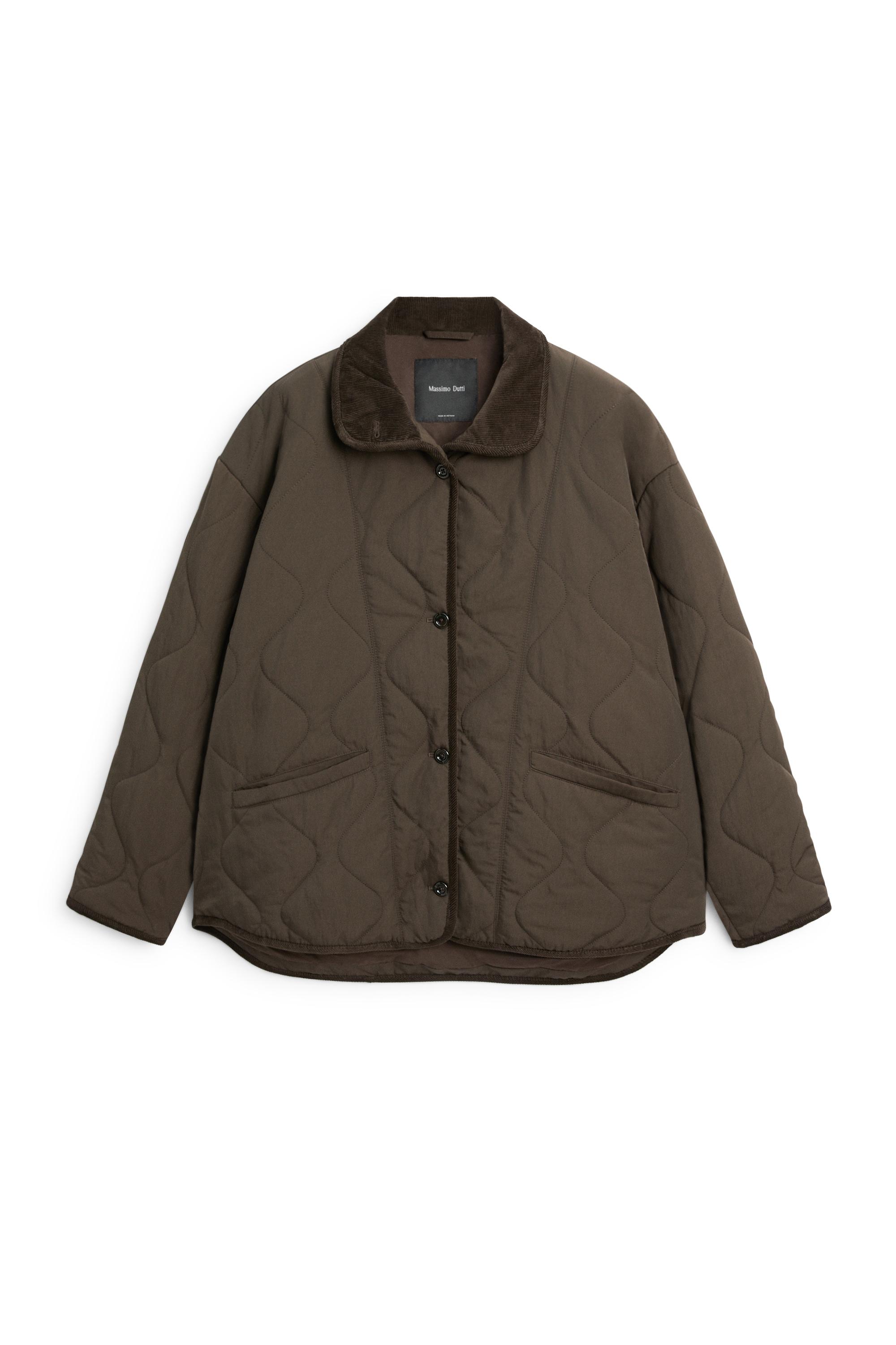 Jacket with wavy stitching detail — BROWN