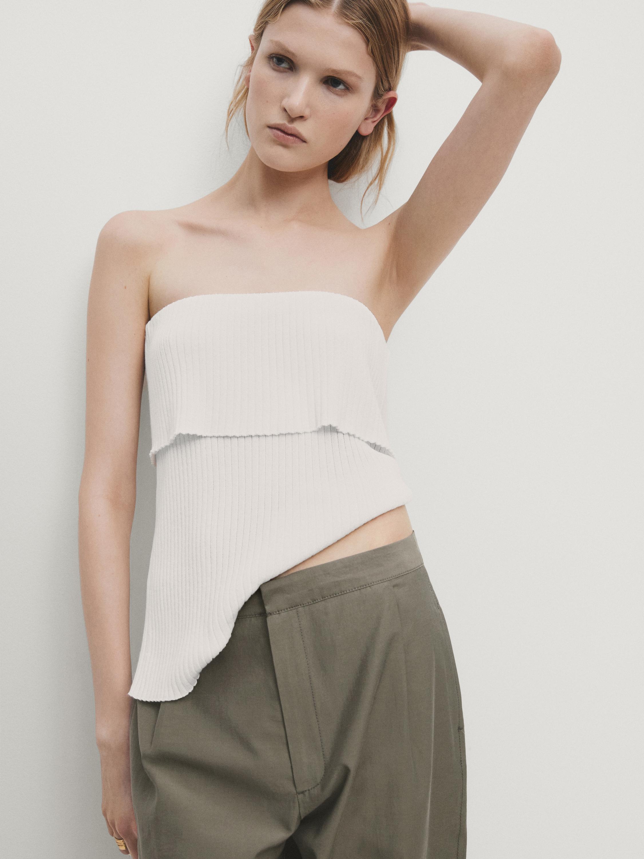 Pantalon barrel en coton mélangé