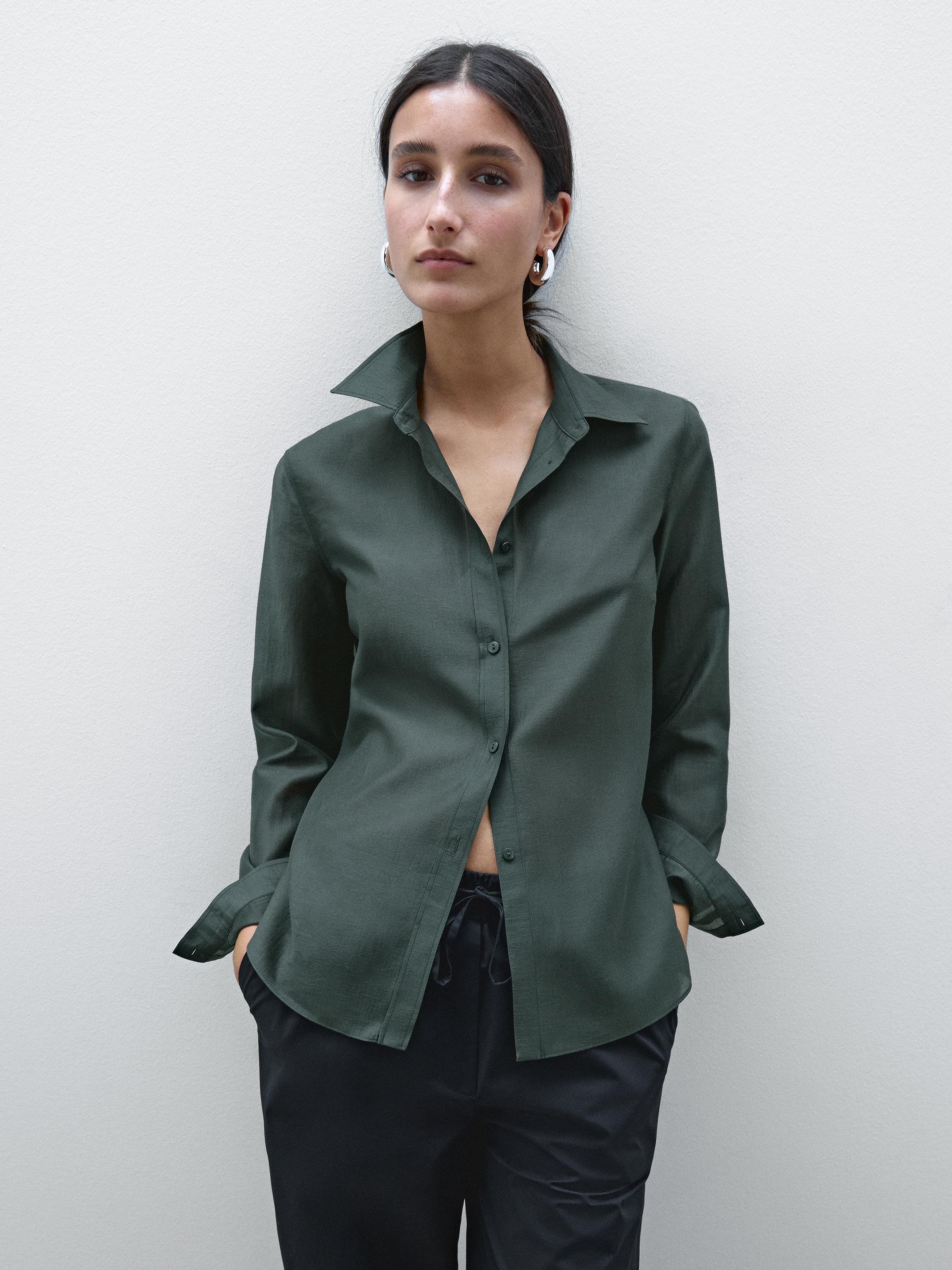 Flowing semi-sheer shirt