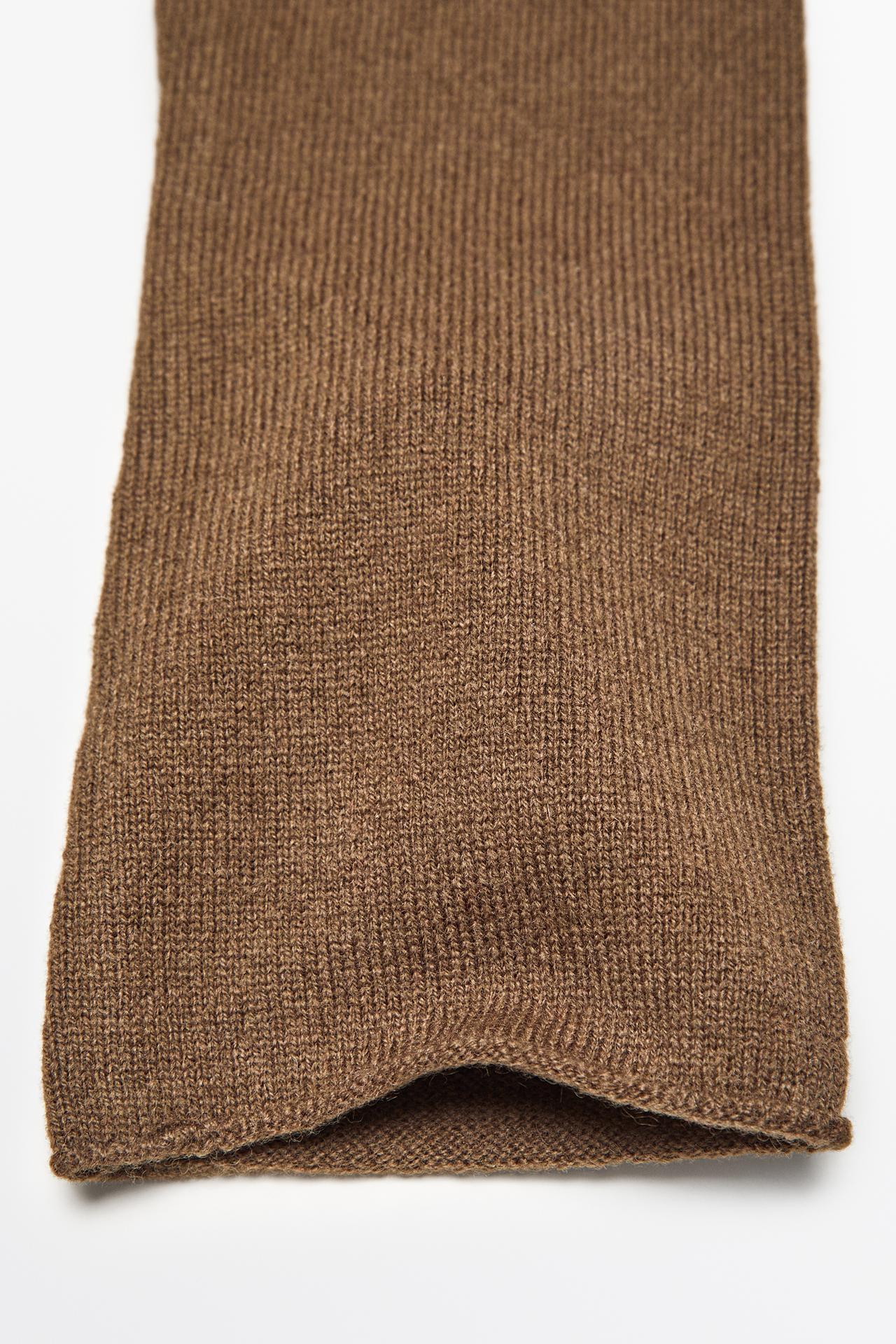 Wool and cashmere knit mittens — Caramel