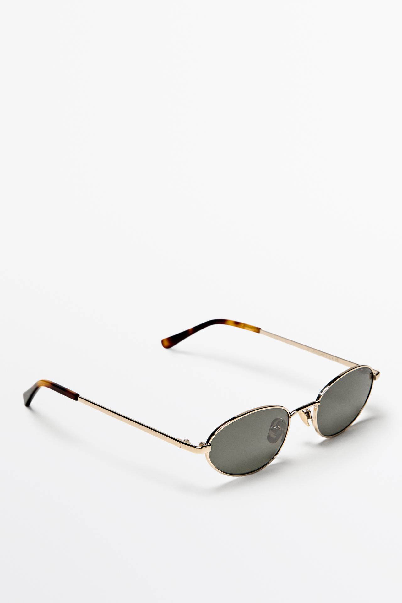 Oval metal sunglasses — GOLDEN