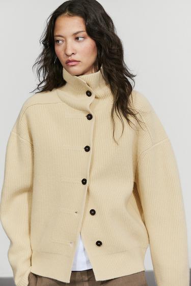 100% wool buttoned knit cardigan — Vanilla 8