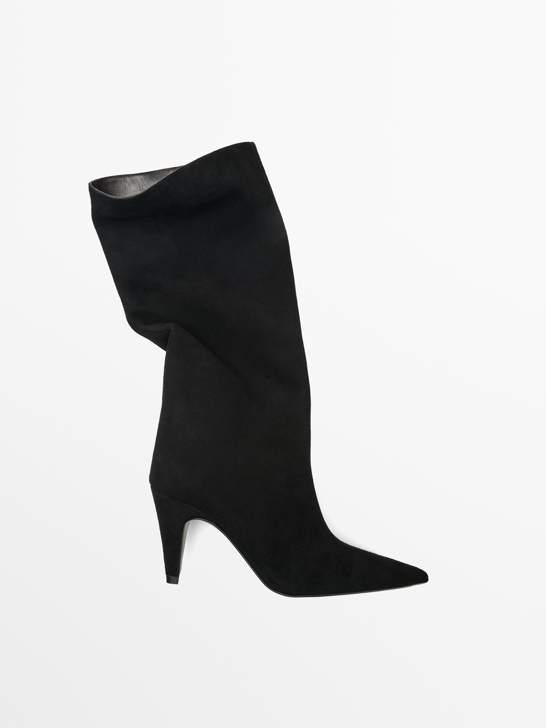Σουέντ μπότες με τακούνι  - Studio