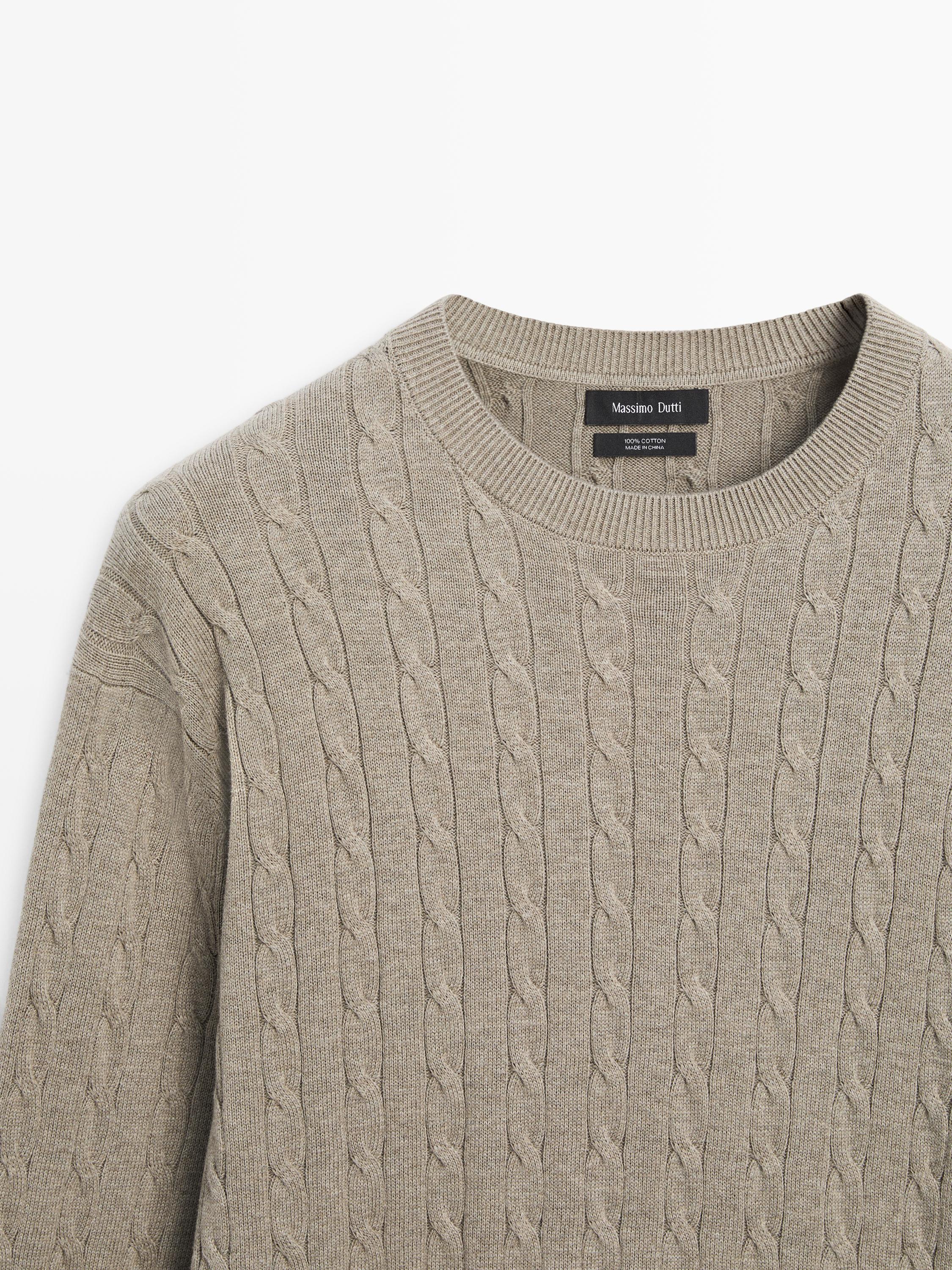 100% cotton cable-knit sweater — Washed