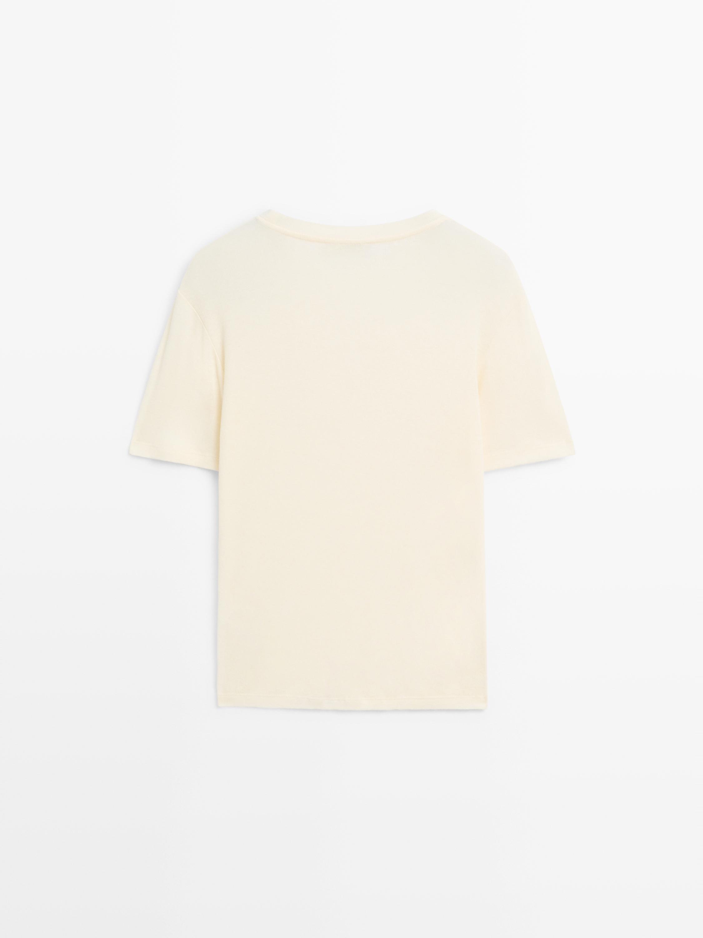 Short sleeve cotton blend T-shirt