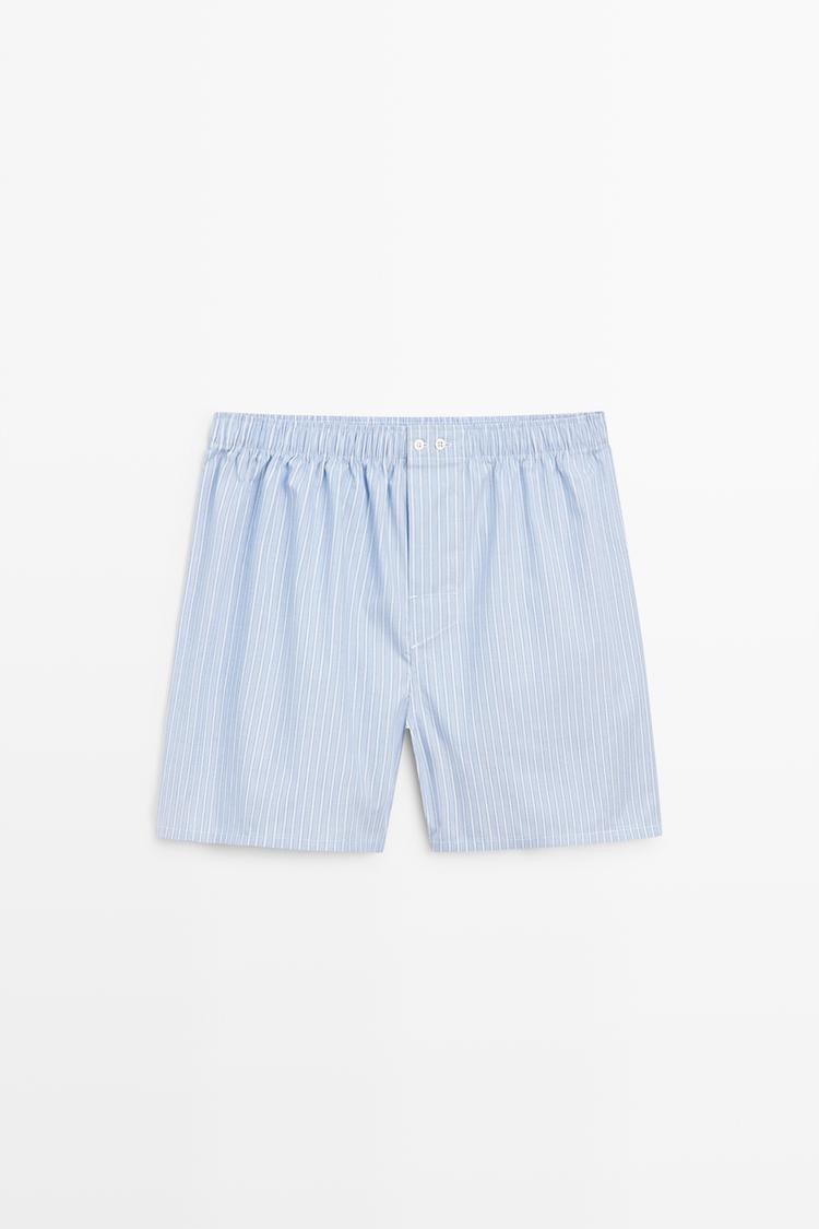 100% cotton striped boxers — SKY BLUE