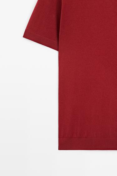 100% cotton knit short sleeve polo shirt — DARK PINK 7