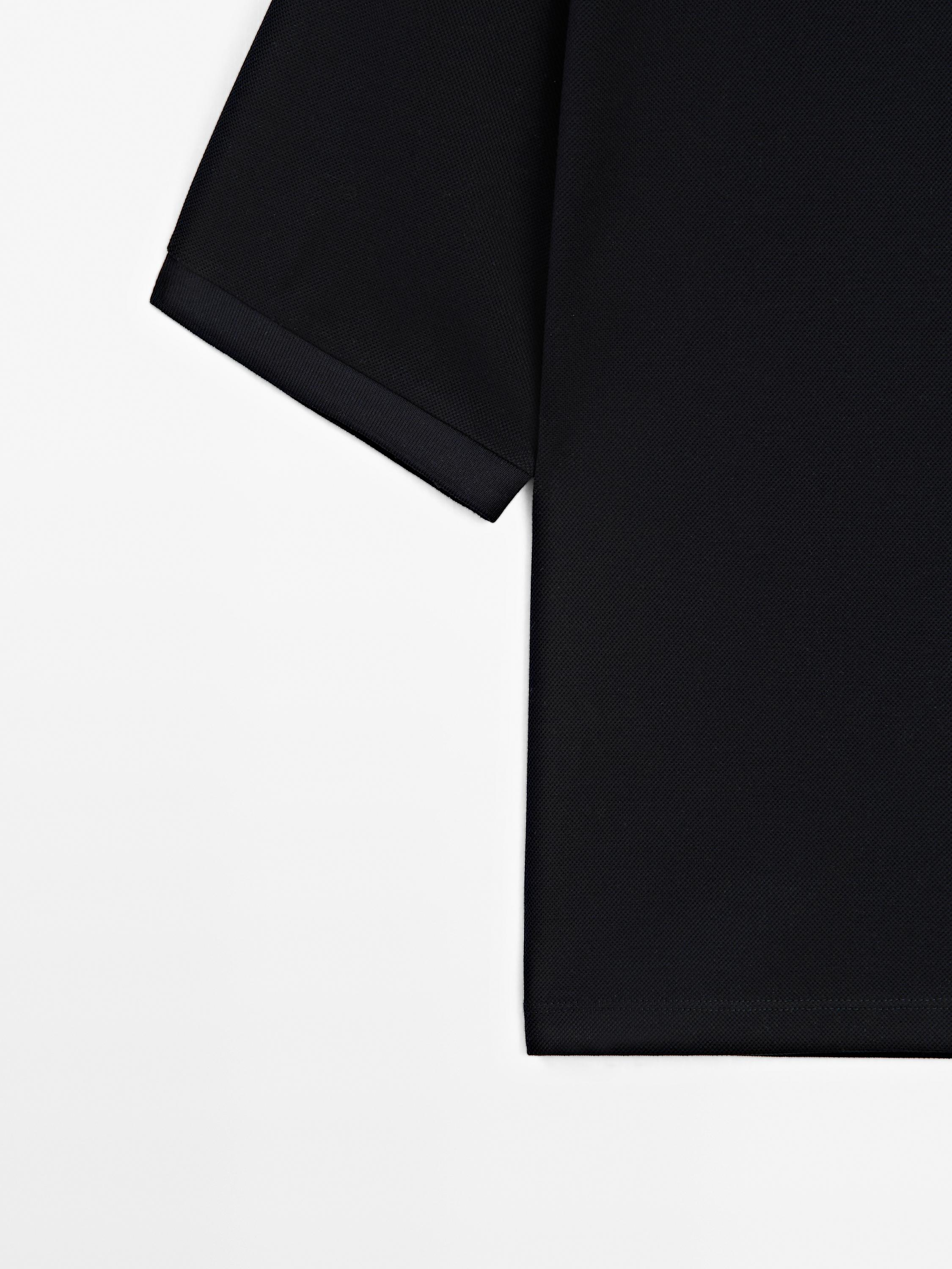 Mercerised cotton piqué polo shirt
