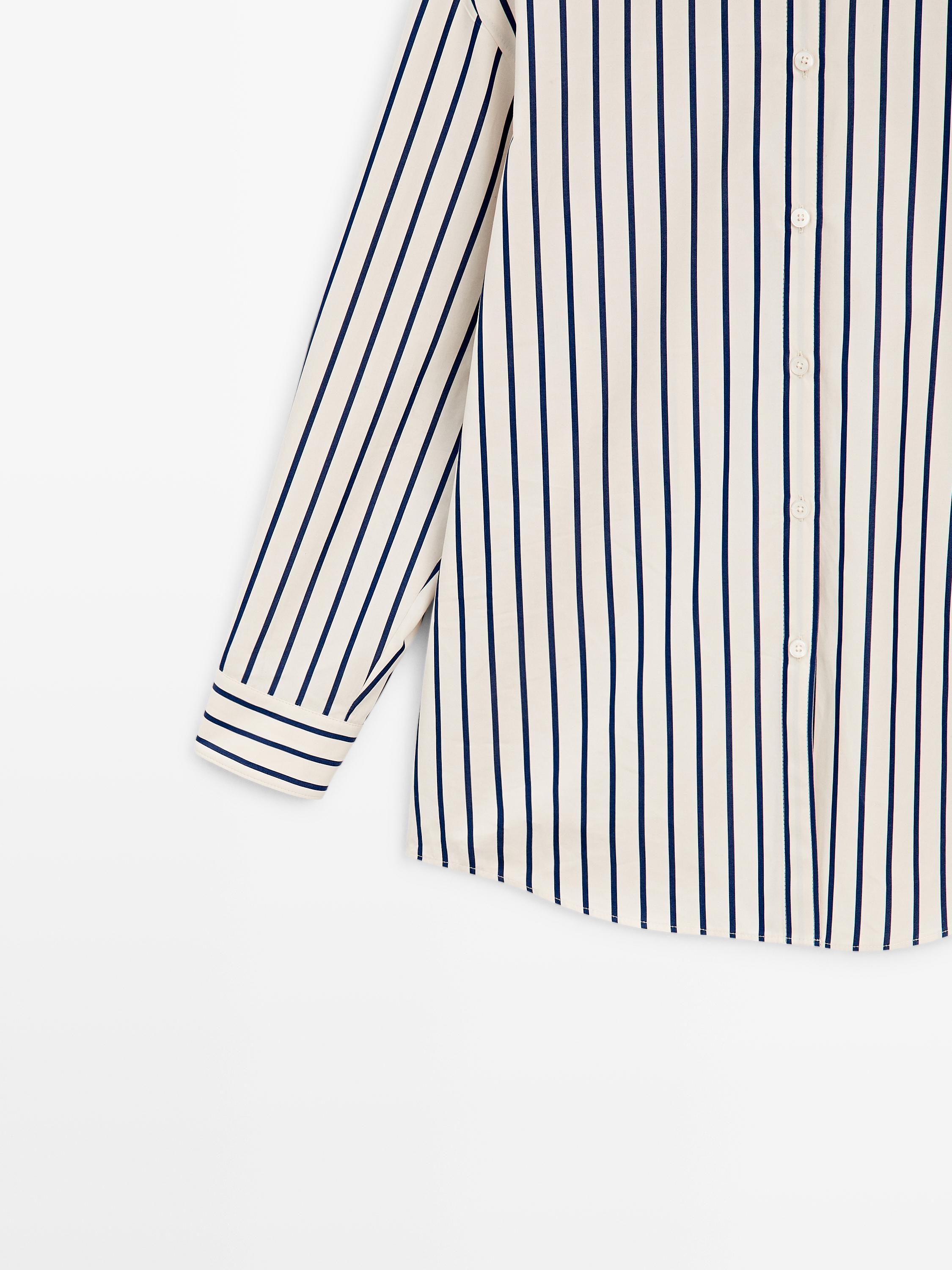 100% cotton striped shirt — Vanilla