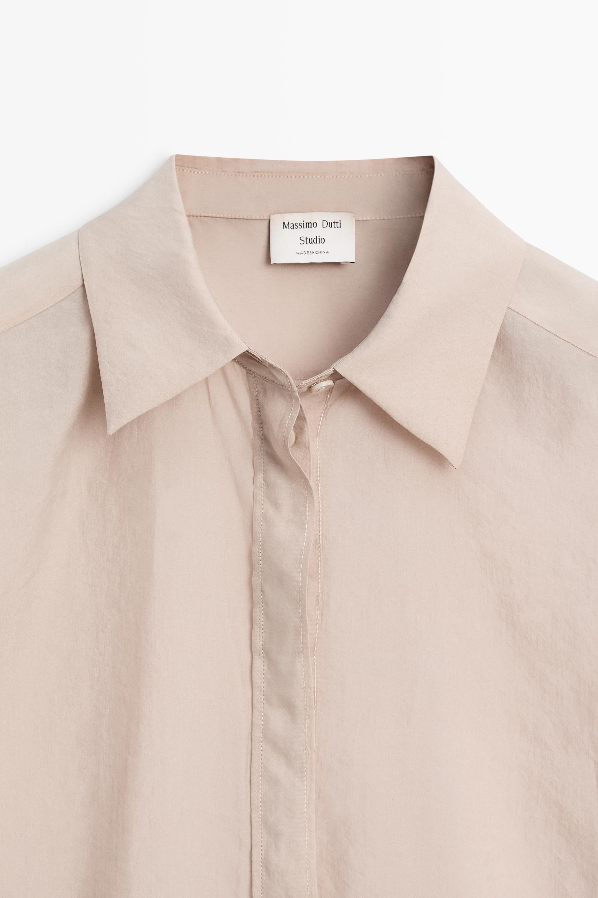 Semi-sheer flowing shirt - STUDIO — Pink