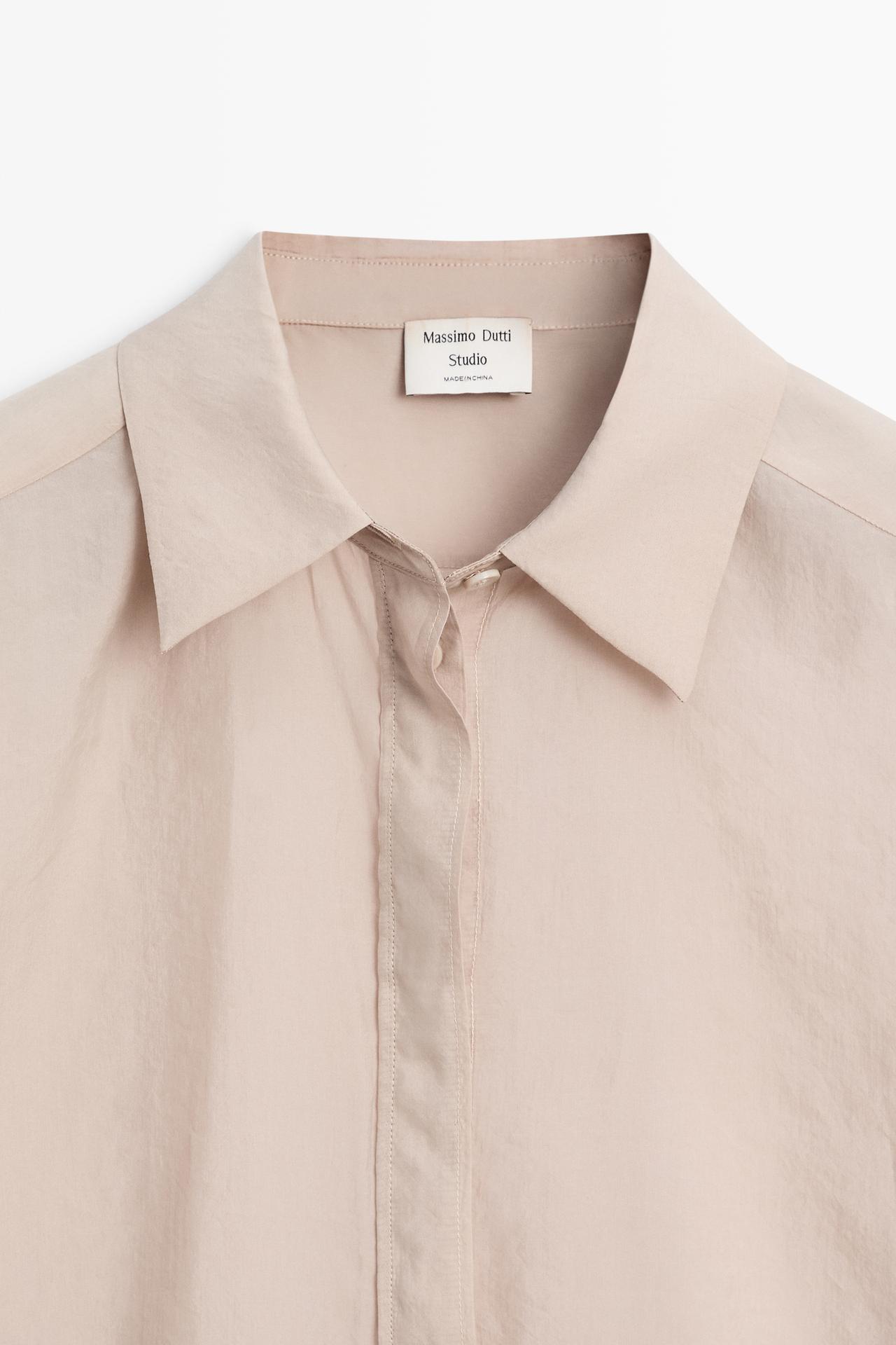 Semi-sheer flowing shirt - STUDIO — Pink