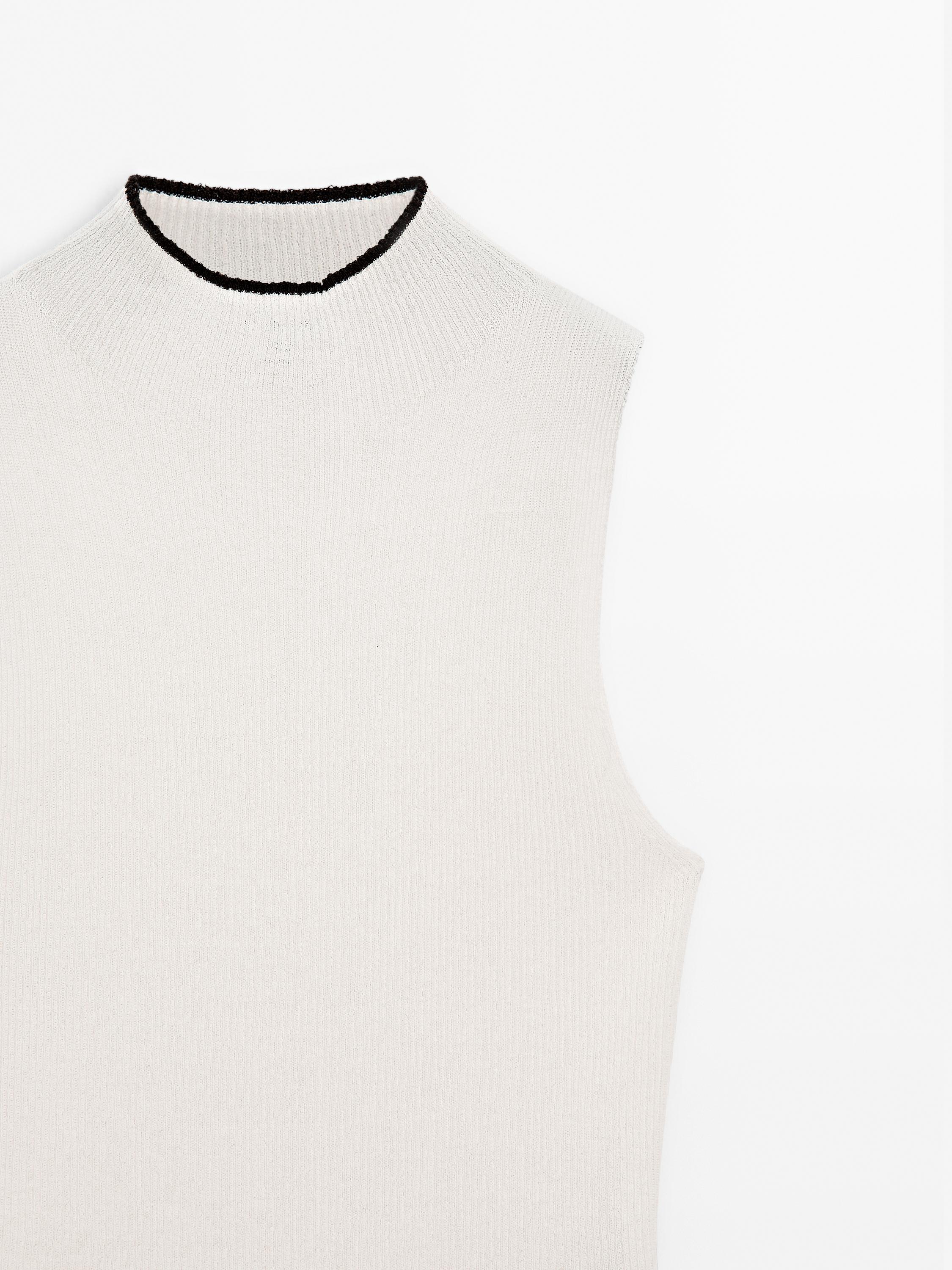 Ribbed cotton blend top - Studio