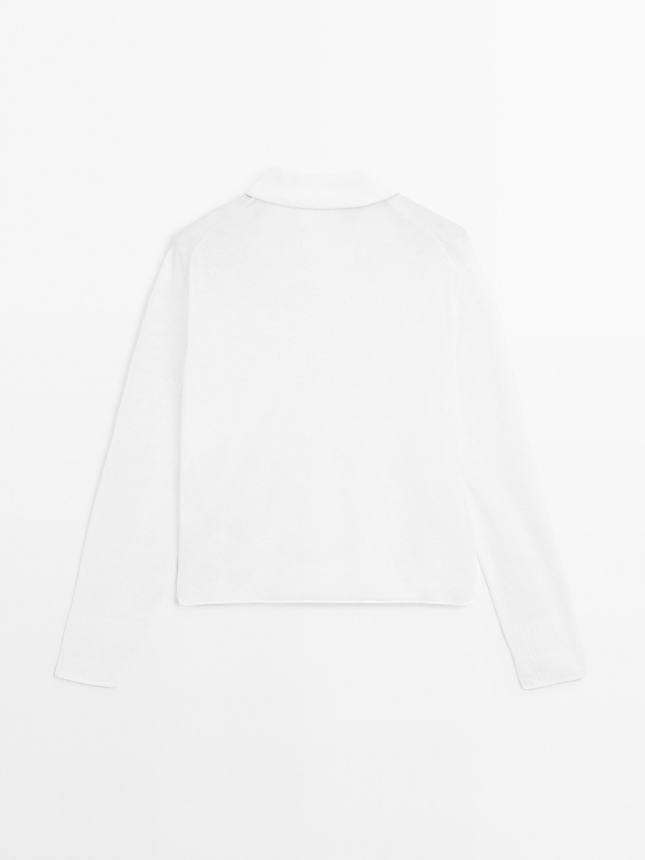 Linen blend semi-sheer knit sweater